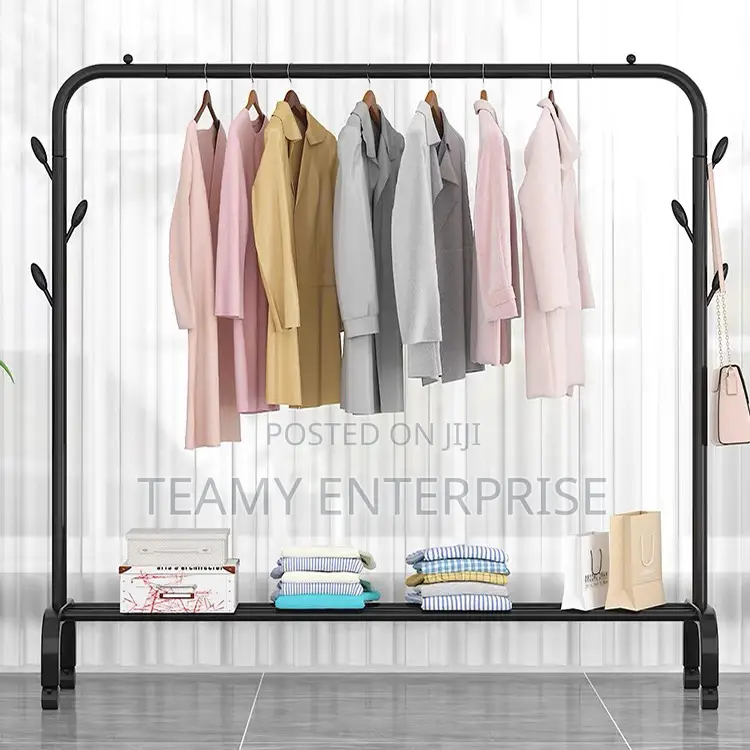 Heavy Duty Clothes Hanger With Bottom Shelve for Shoe - Tyre Movements