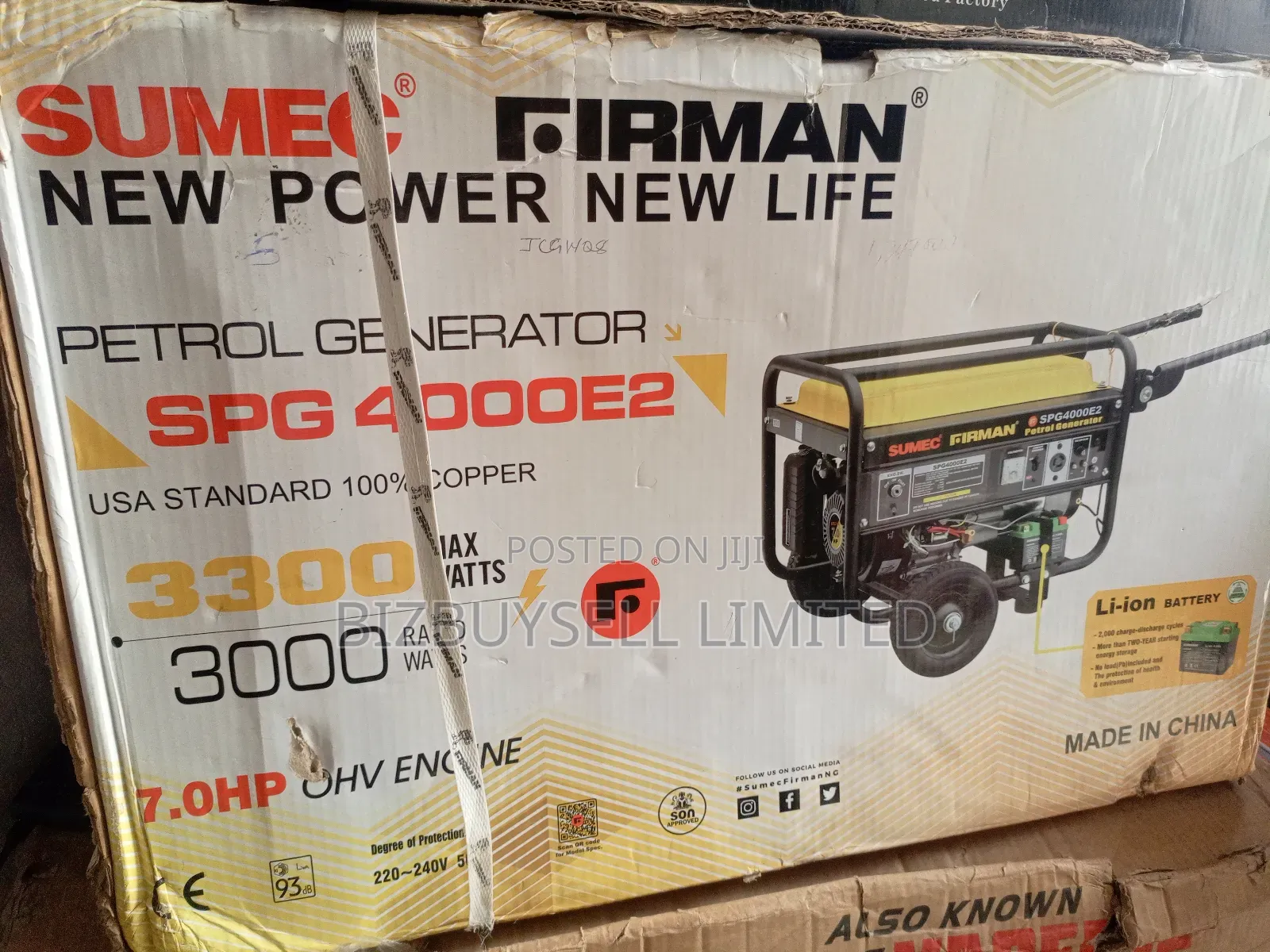 3kva/3.3kva Firman Petrol Generator Set, Key and Manual. 100% Copper