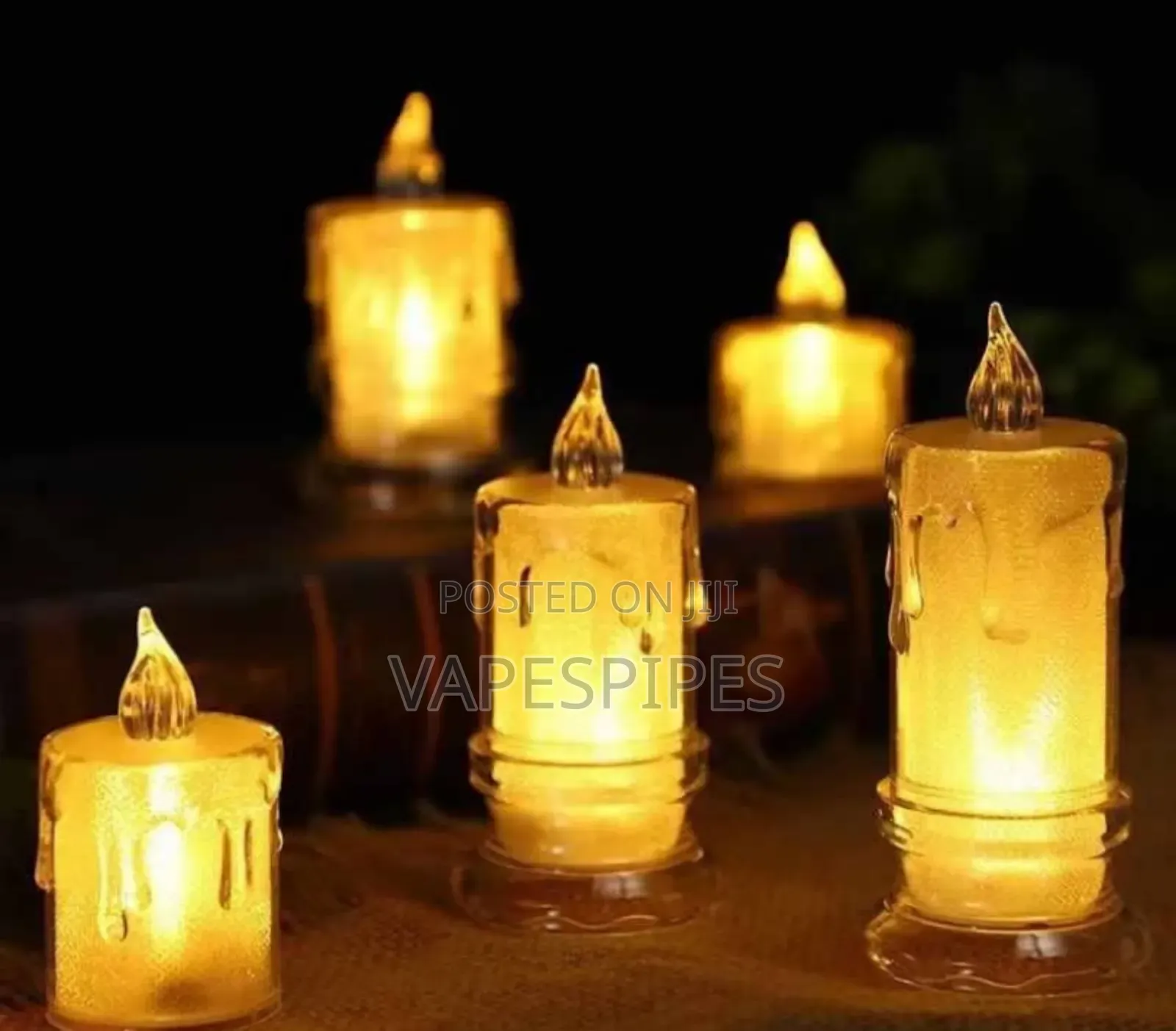 Candle Light Transparent Shell Desk Electronic Night Lamp Dating Party