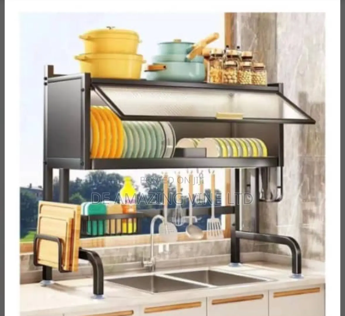 Over Sink Plate Rack With Cover