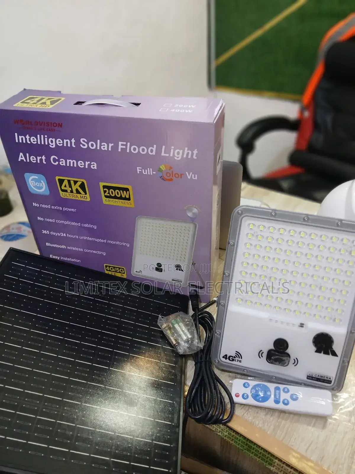 Quality Intelligent Solar Flood Light With Camera Free Sim/Sd Card