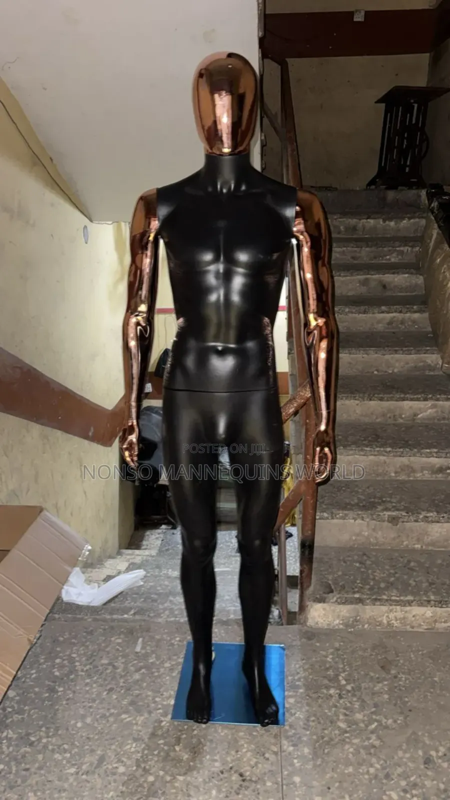 Matt Black And Rose Gold Faceless Male Mannequin