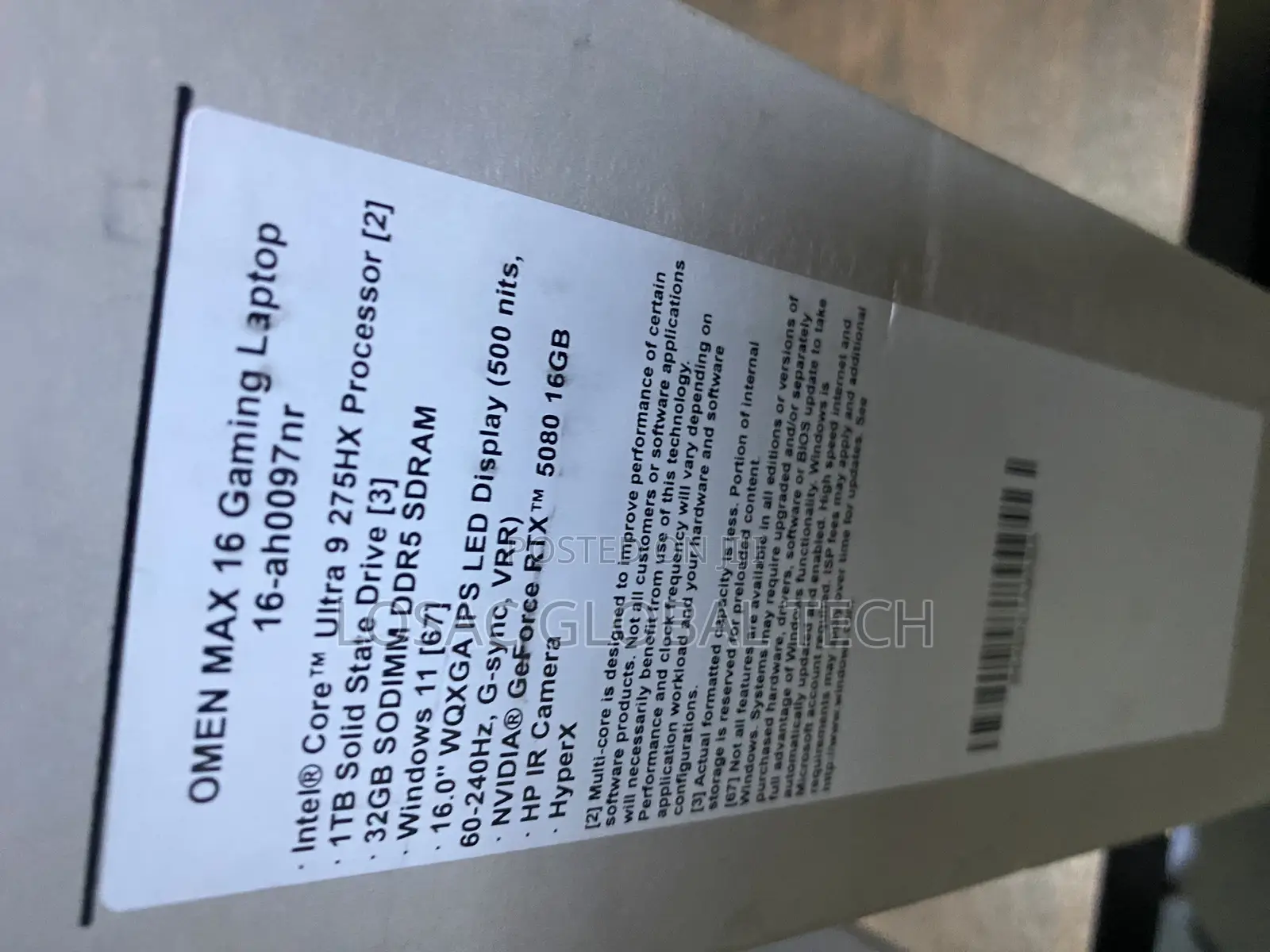 New Laptop HP Omen Max 16 32GB Intel Core Ultra 9 SSD 1T
