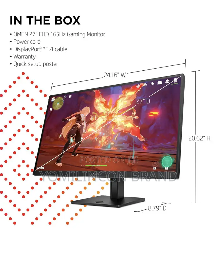 Hp: Omen 27 Inches FHD 165hz Gaming Monitor – Omen 27