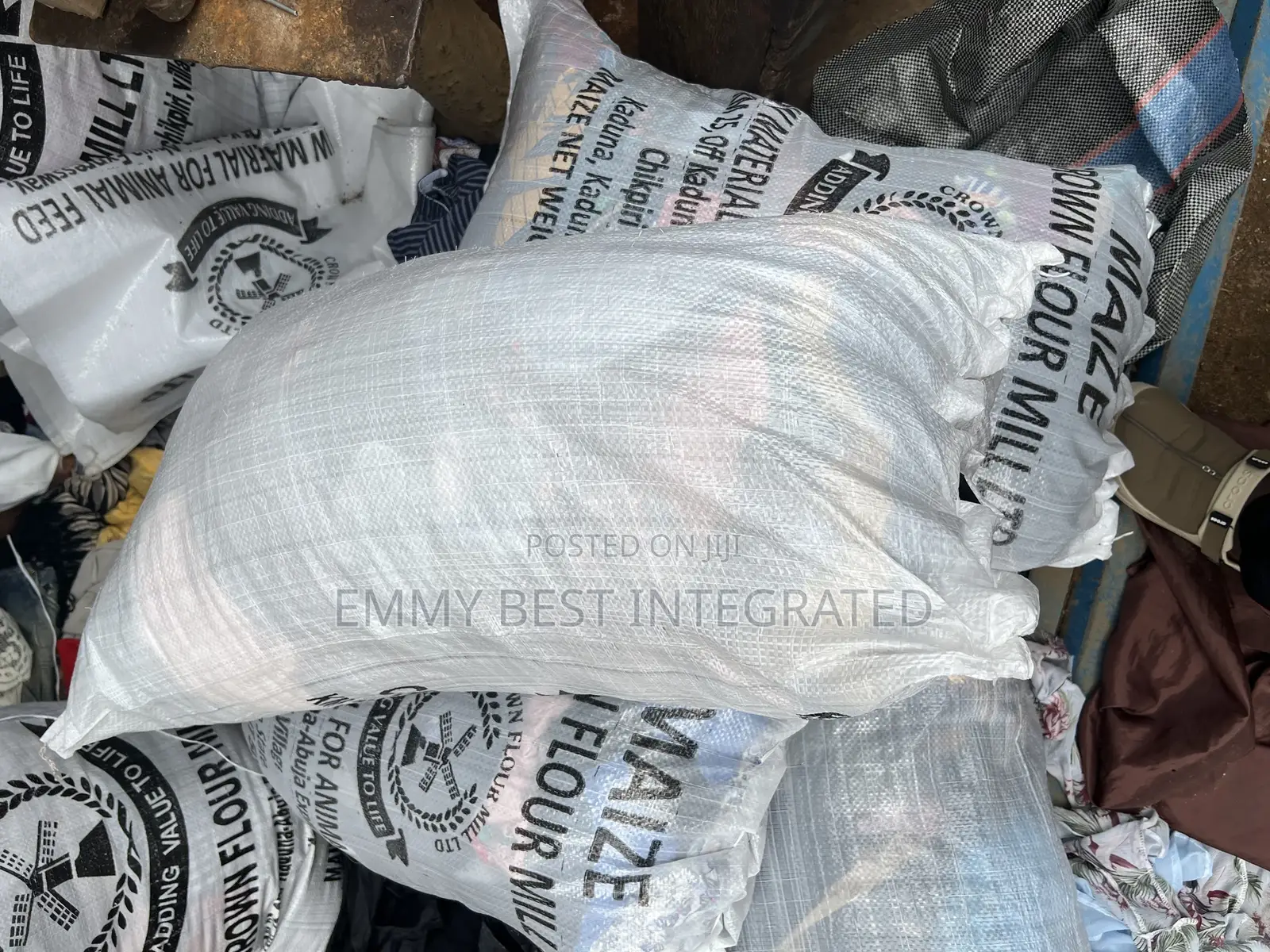 Displays a Large Bag of Rags, Likely Intended for Cleaning Or