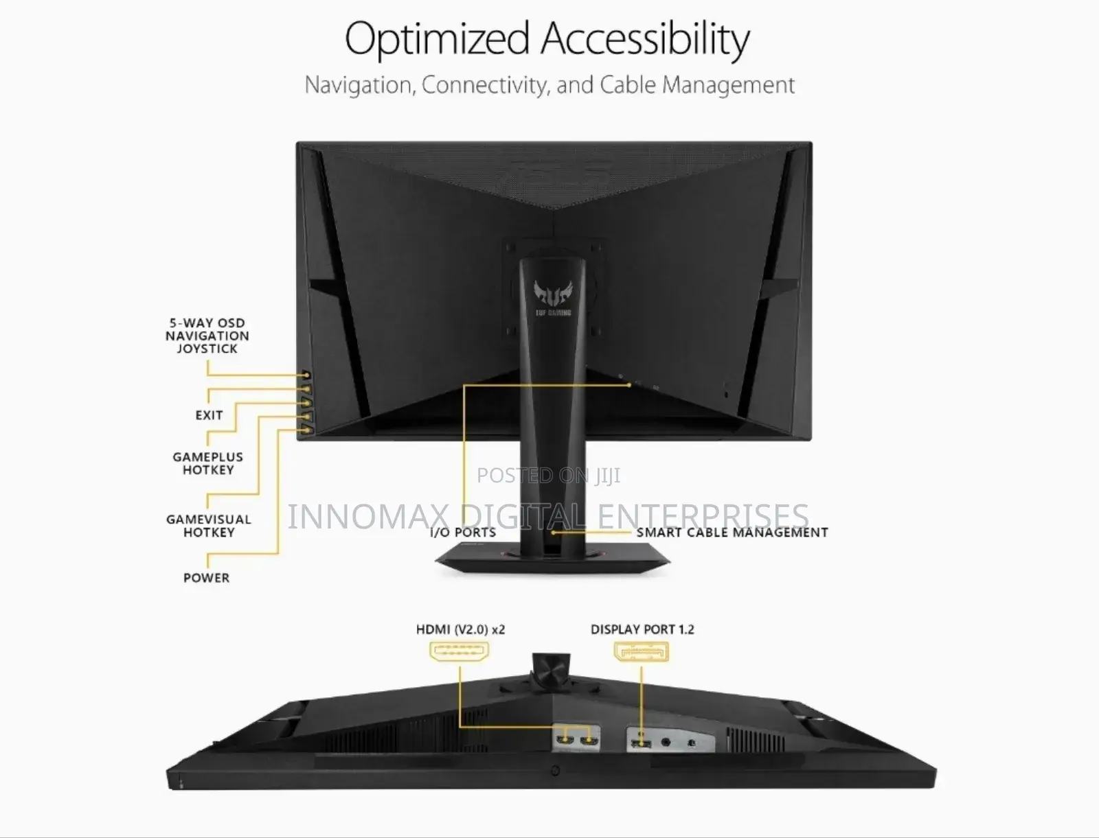 Asus Tuf Gaming 27" HDR Gaming Monitor QHD 165hz,1ms,Speaker,G-Sync