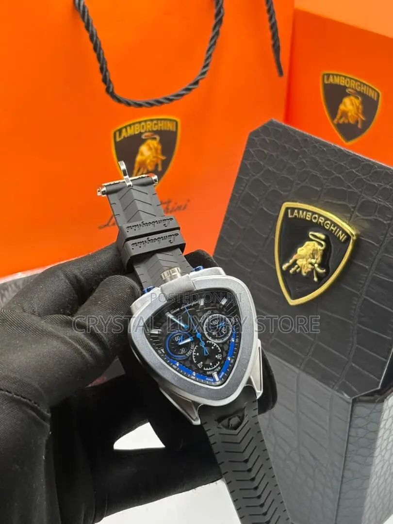 Torino Lamborghini Quality Men Rubber Strap Wristwatch
