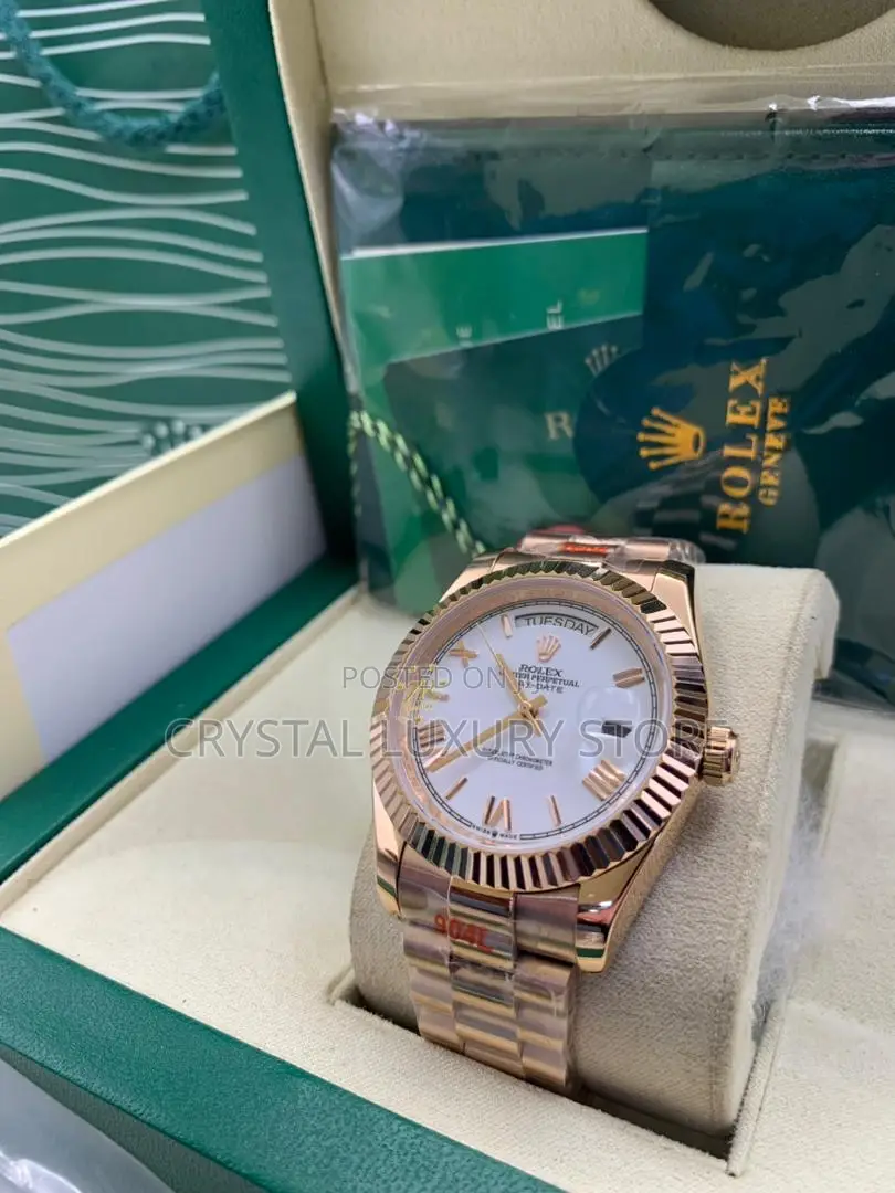 Rolex Quality Luxury Men Chain Strap Water Resistant Wristwatch