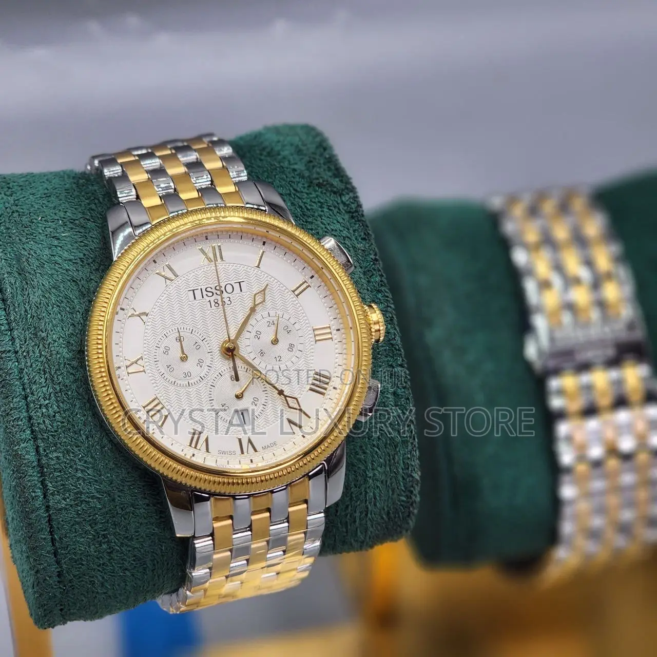 Tissot Quality Luxury Men Chain Strap Water Resistant Wristwatch
