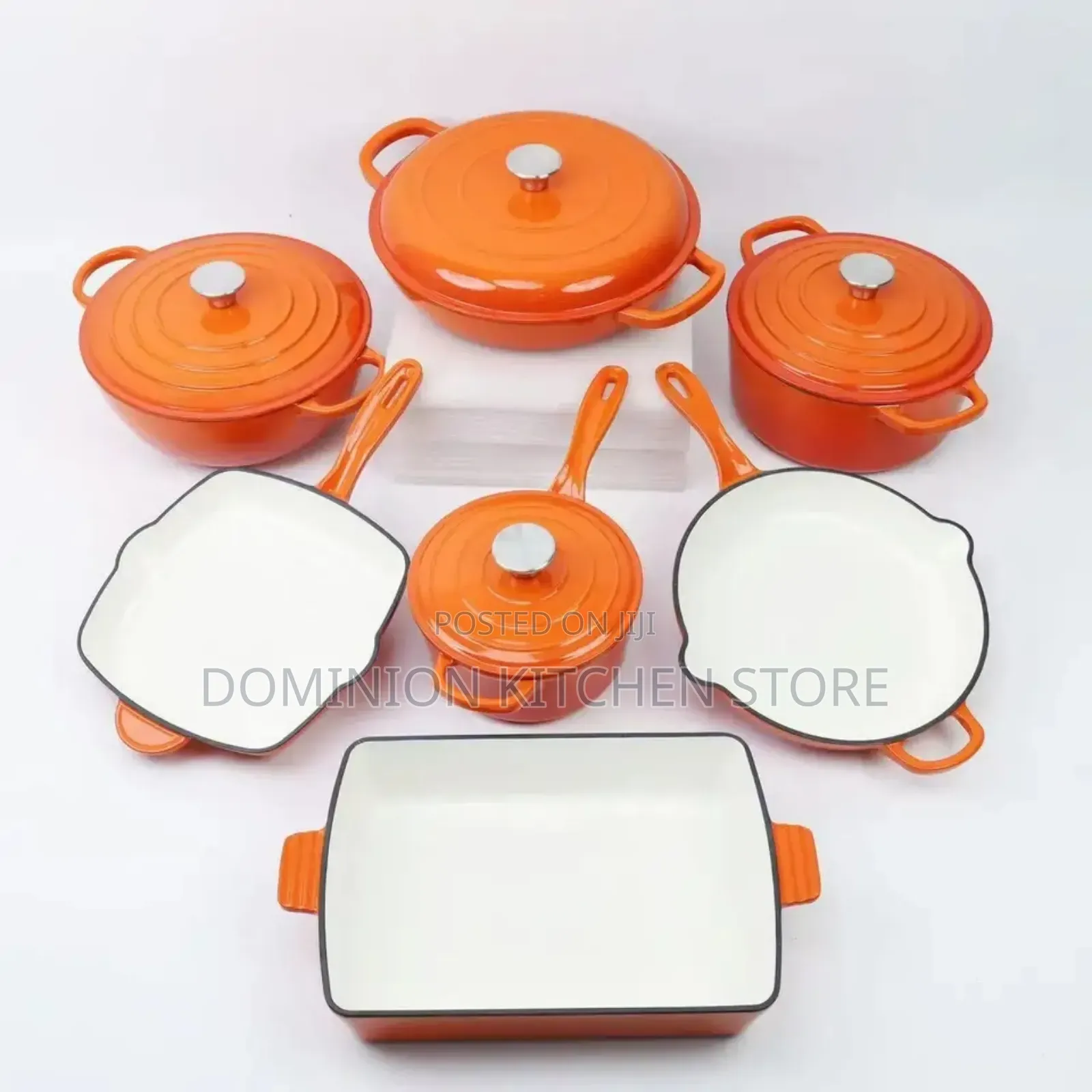 11pieces Modern Cast Iron Enamel Pot