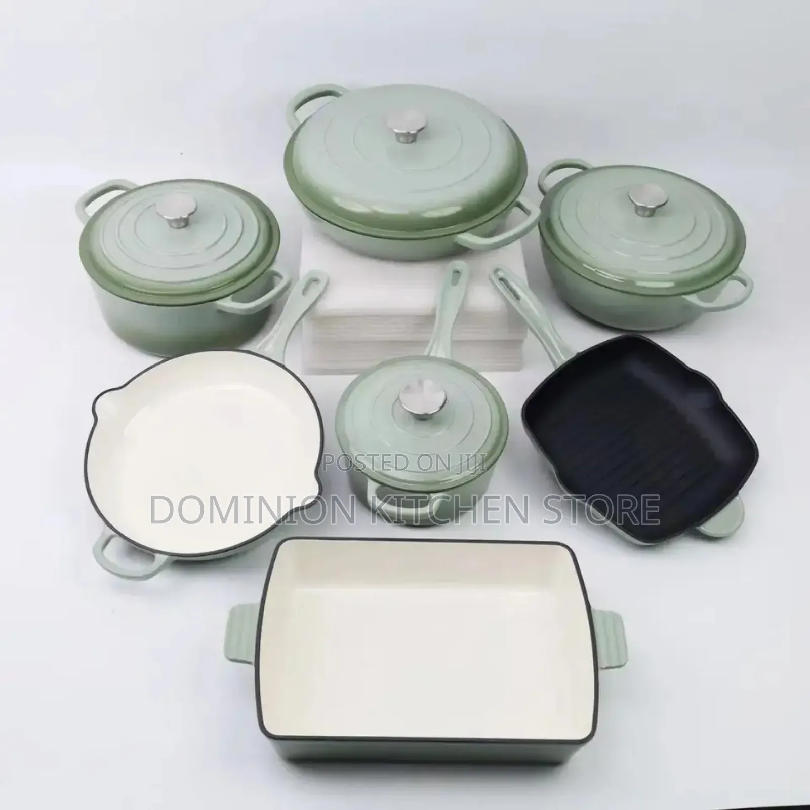 11pieces Modern Cast Iron Enamel Pot