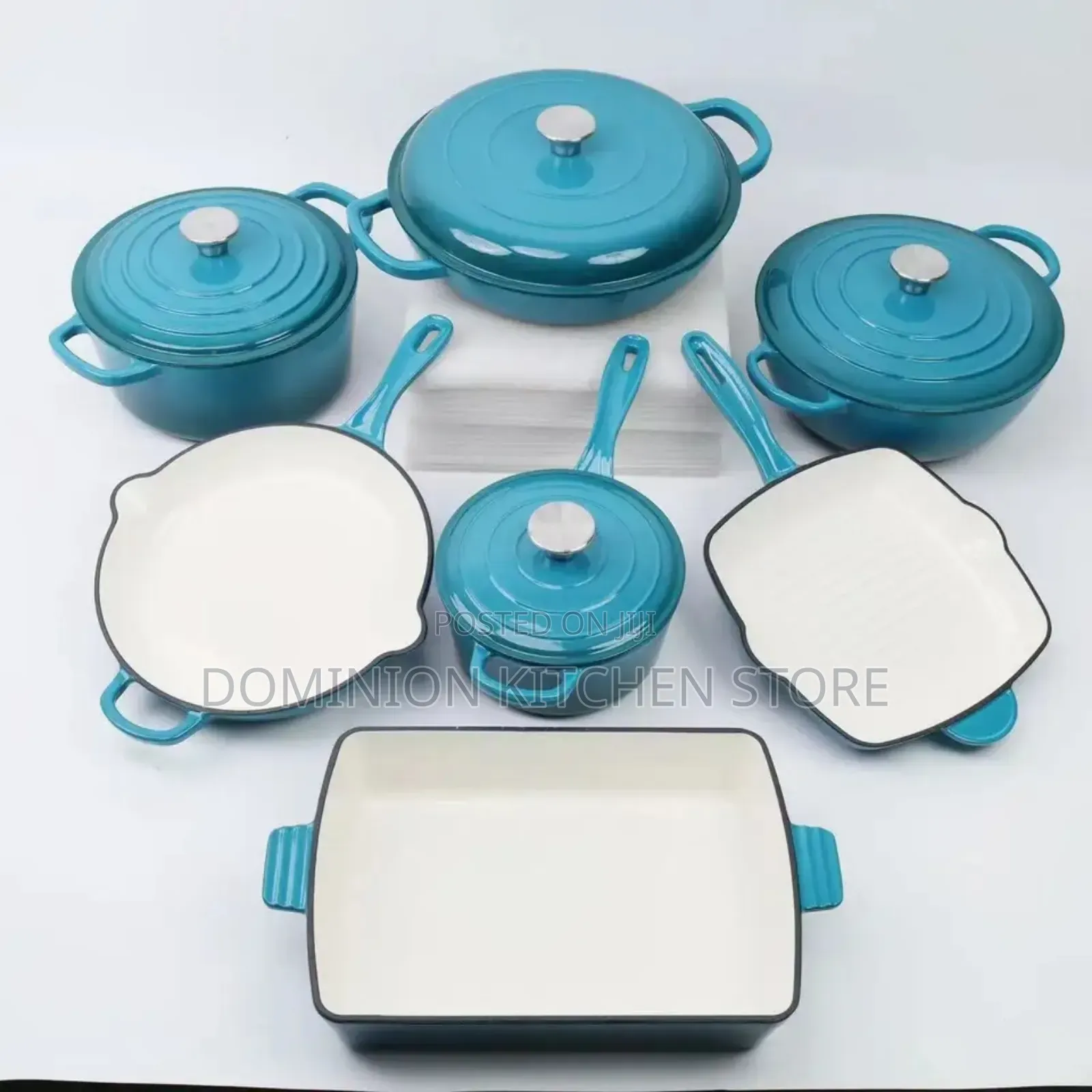 11pieces Modern Cast Iron Enamel Pot