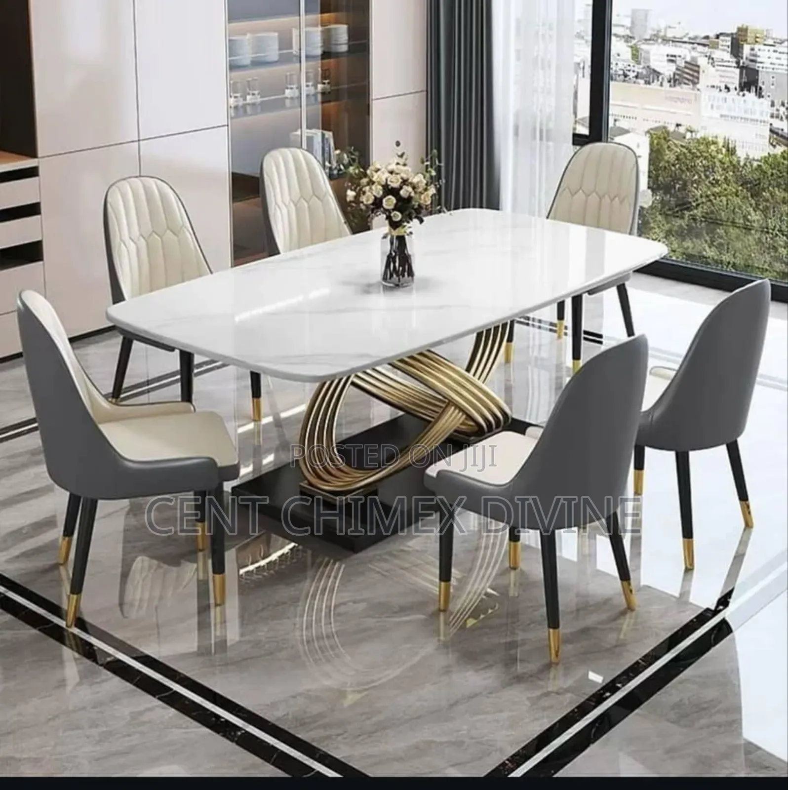 Lovely Golden Leg Dinning Table