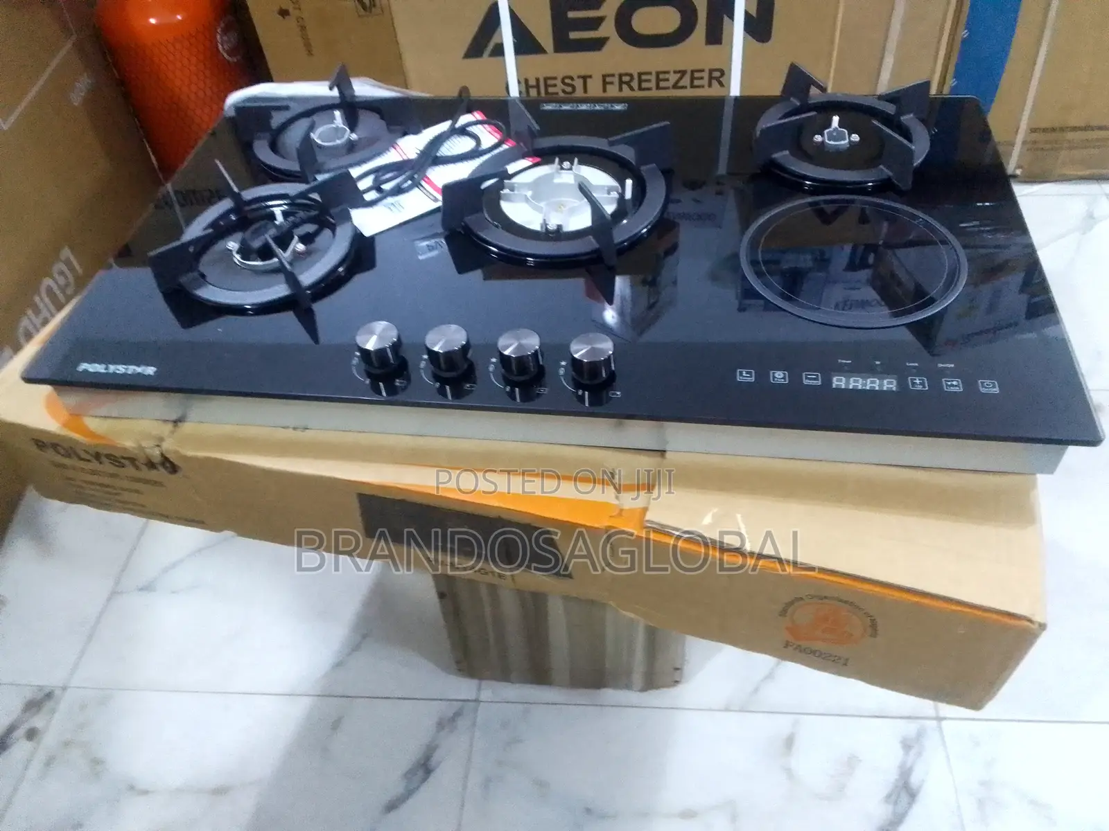 Polystar 4+1 Hob – Scratch-Resistant Glass Top