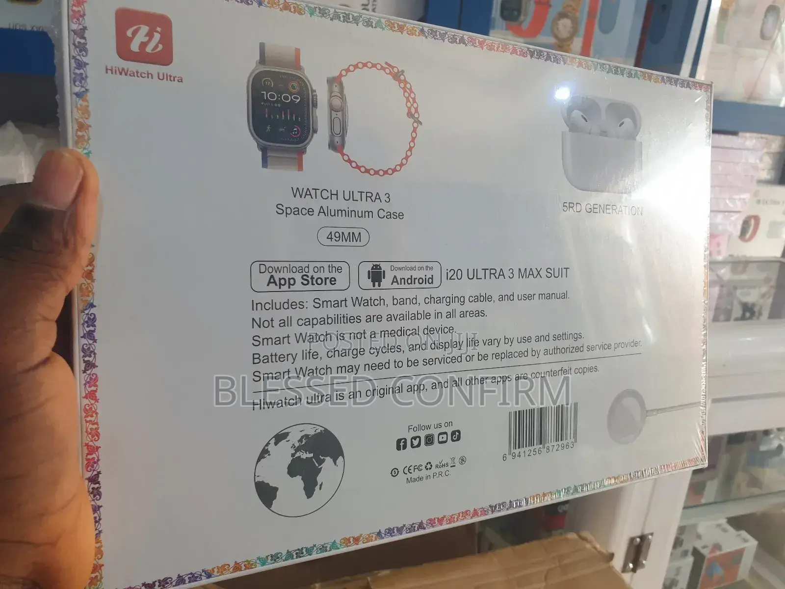 New I20 Ultra 3 Max Suit 10 in 1 Super Smart Watch With Bt Earpod