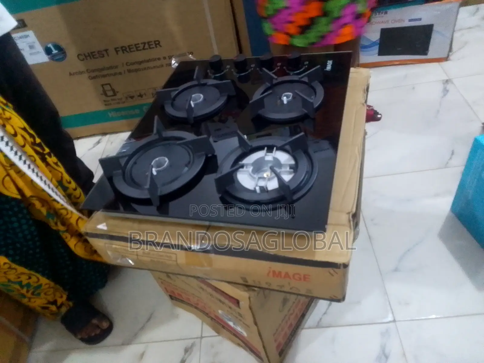 Image Im-06a3 Gas Hob – Black Glass Top