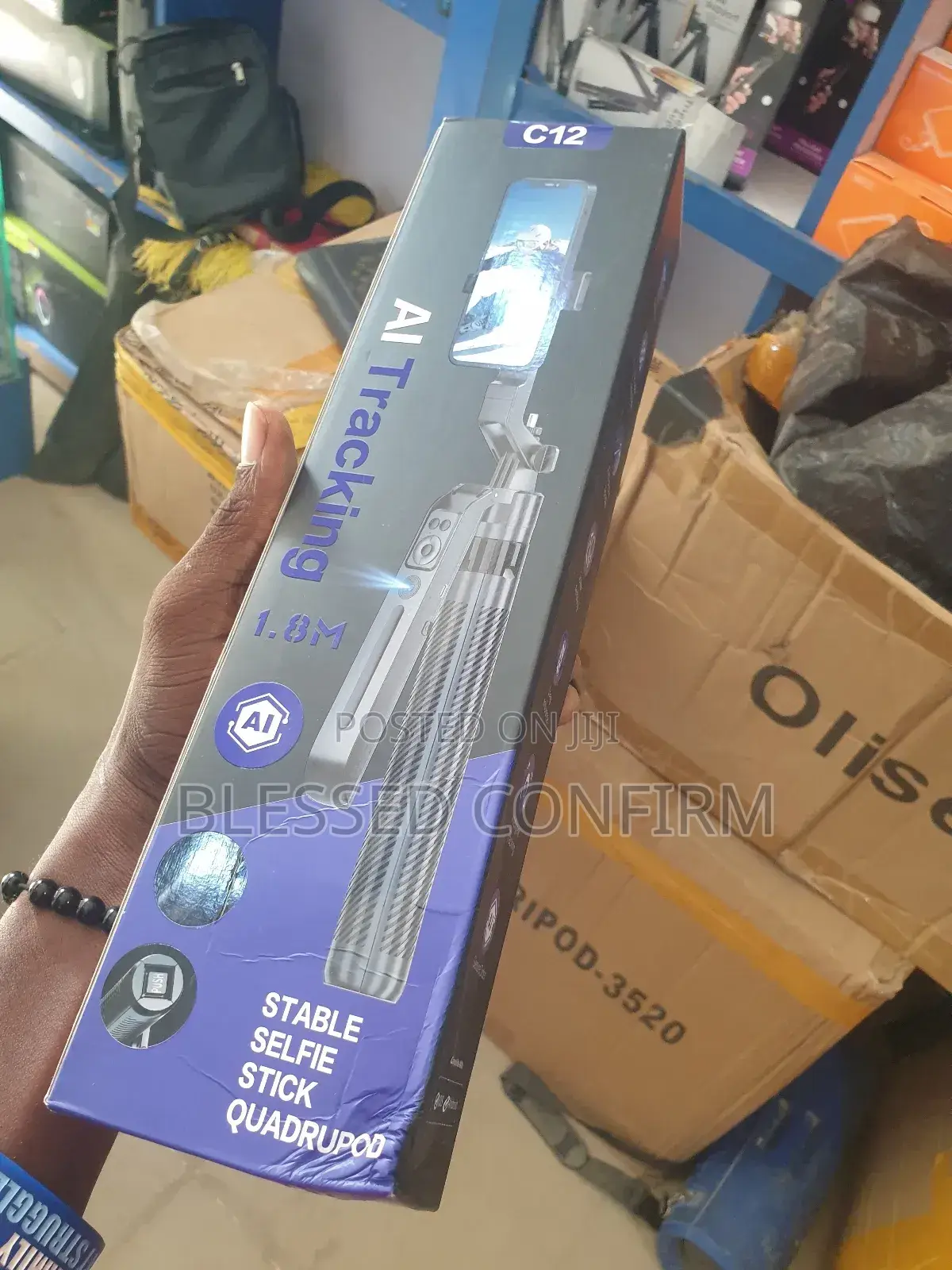 Original C12 Face Tracking Tripod Selfie Stick With Auto Face Tracking