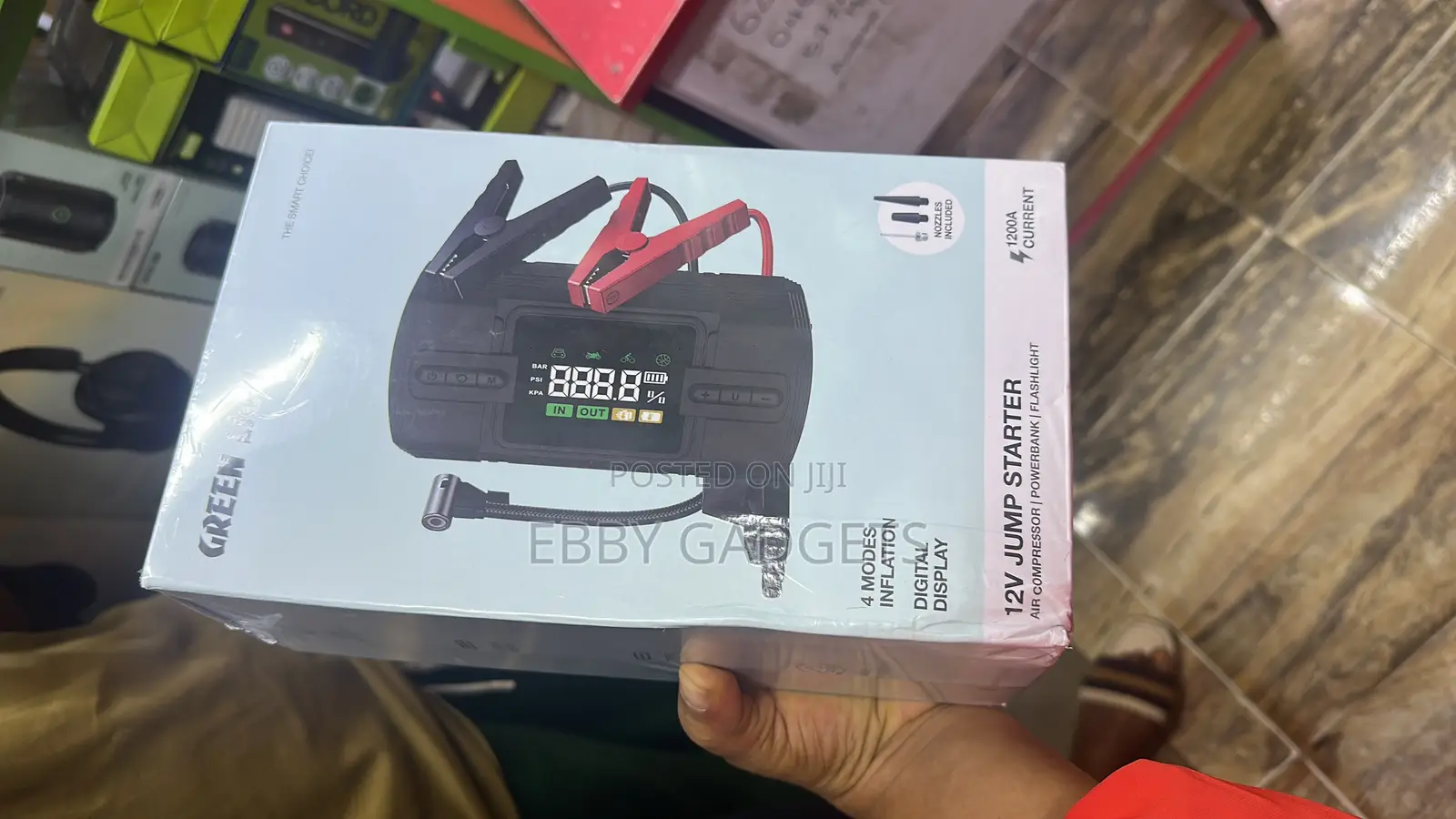 Green 4 Modes Inflation 12v Jump Starter