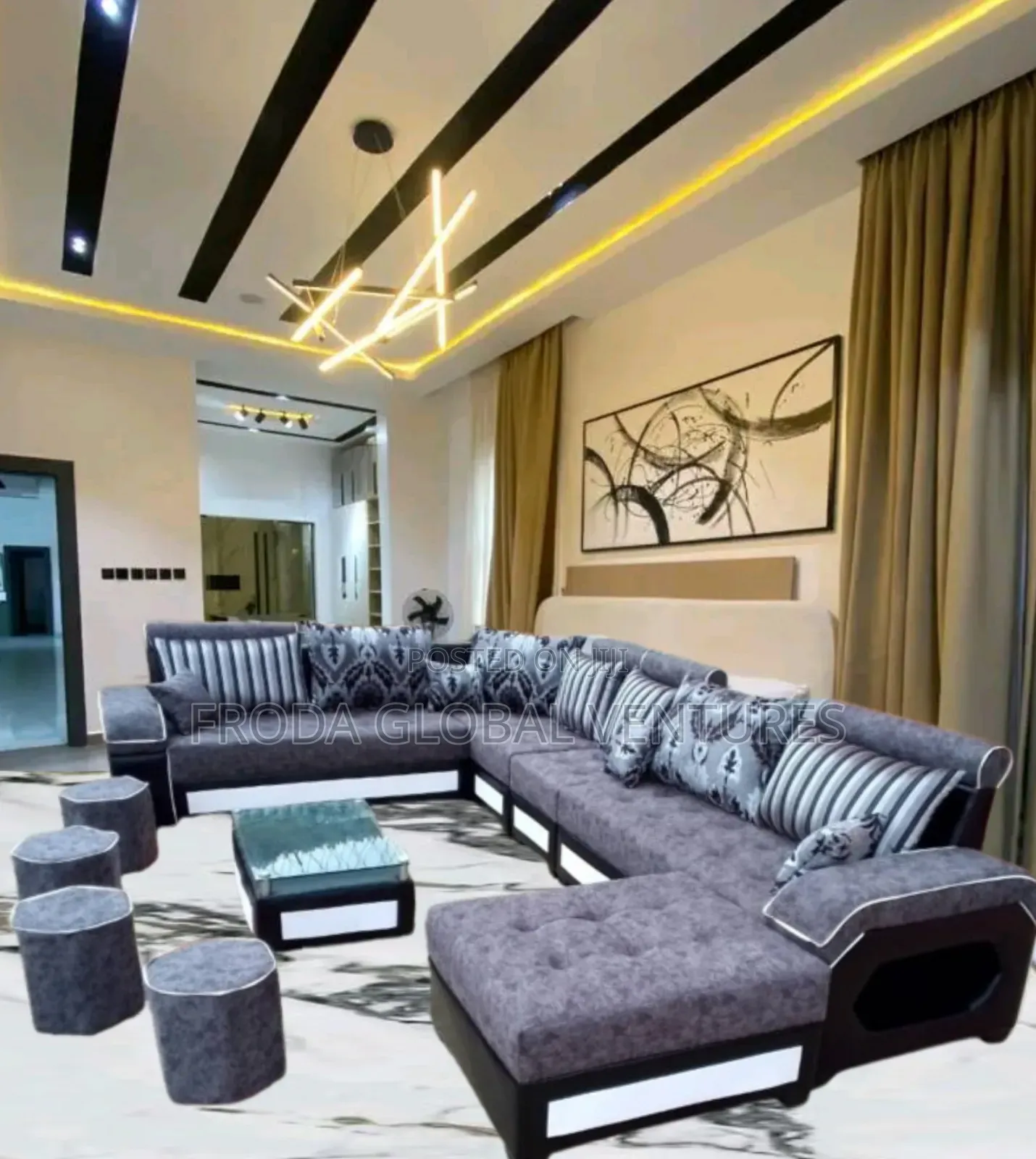Beautiful, Quality Sofa Chairs and Table, Stools. U-Shape Couches. Laj