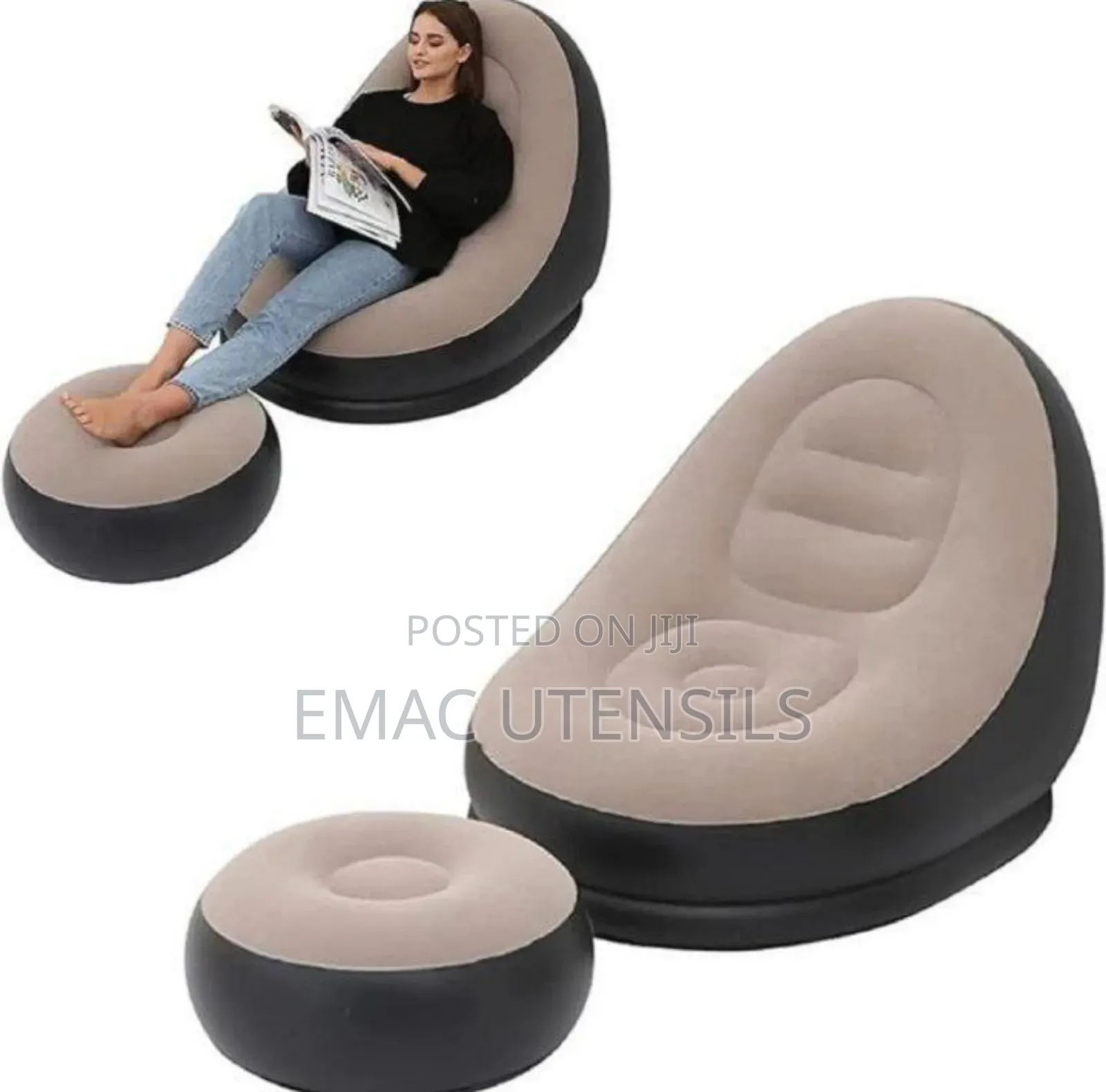 Inflatable Ottoman Sofa With Free Electric Pump