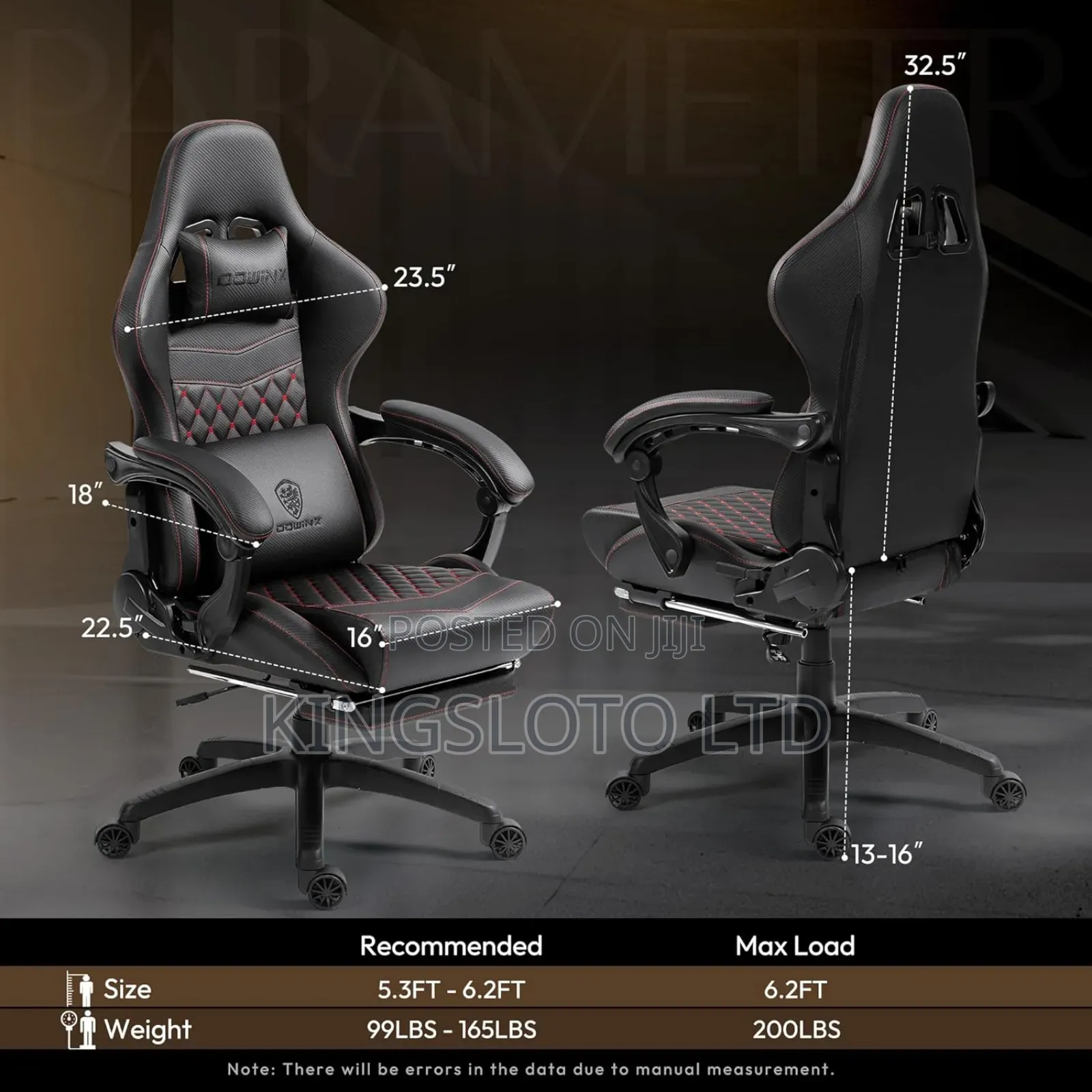 Dowinx Gaming/Office Pc Chair With Massage Lumbar Style Pu Leather