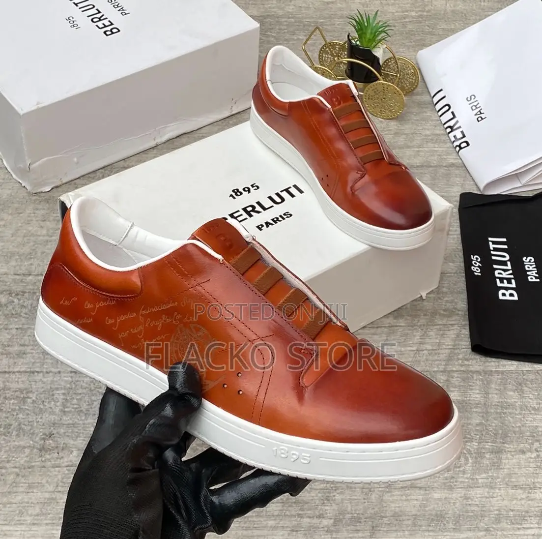 Original 1895 Berluti Casual Leather Sneakers