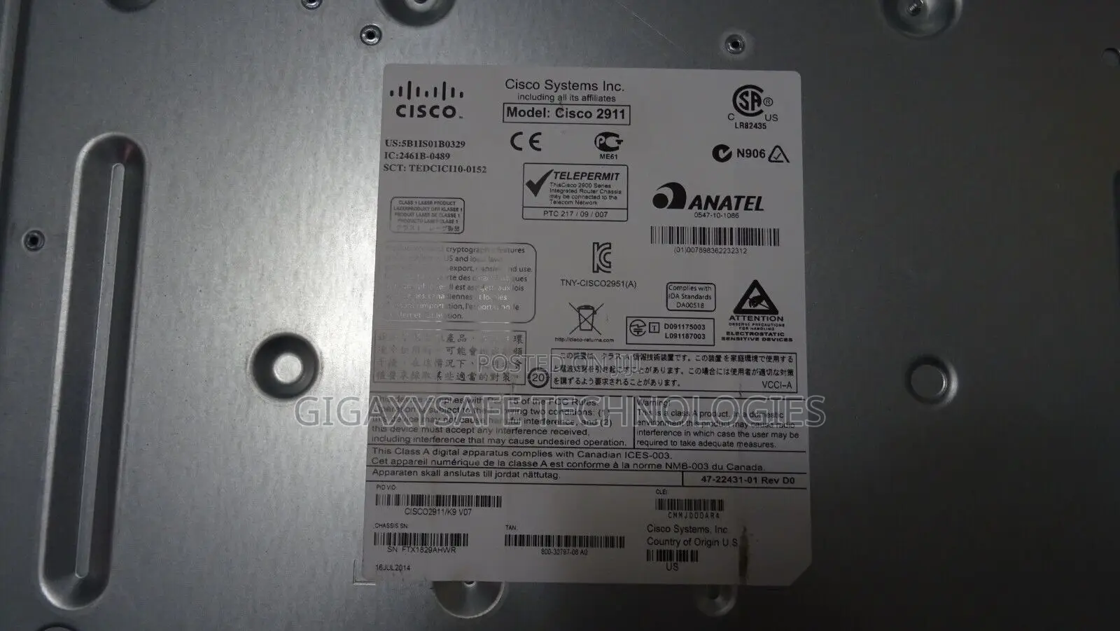 Cisco 2911/ Series Integrated Services Router