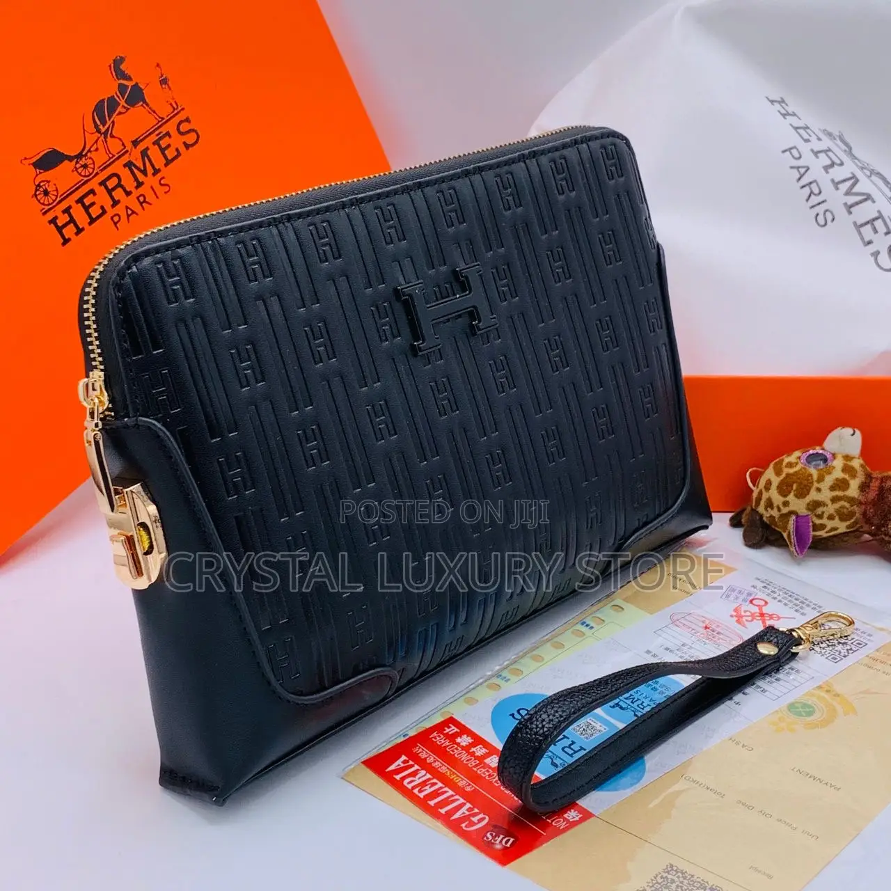Hermes Quality Luxury Men Genuine Leather Purse