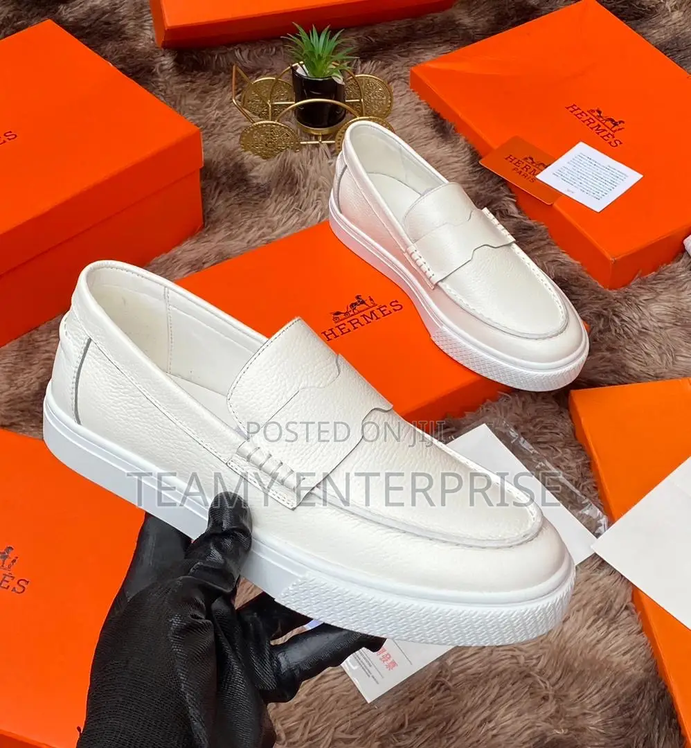 Hermes Paris Luxury Quality Men Designer Leather Loafers Shoe