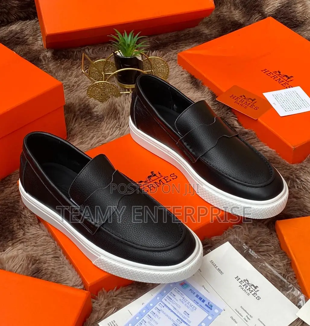 Hermes Paris Luxury Quality Men Designer Leather Loafers Shoe