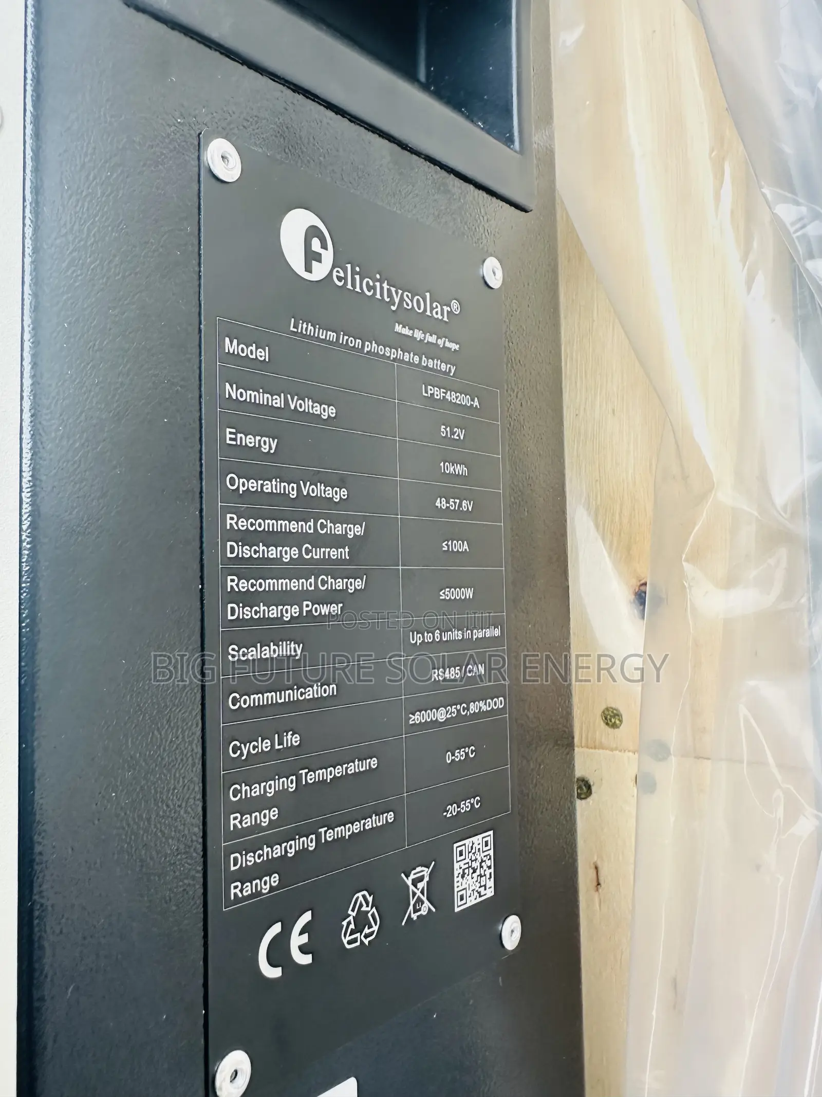 10kwh Felicity Lithium Battery 51.2v