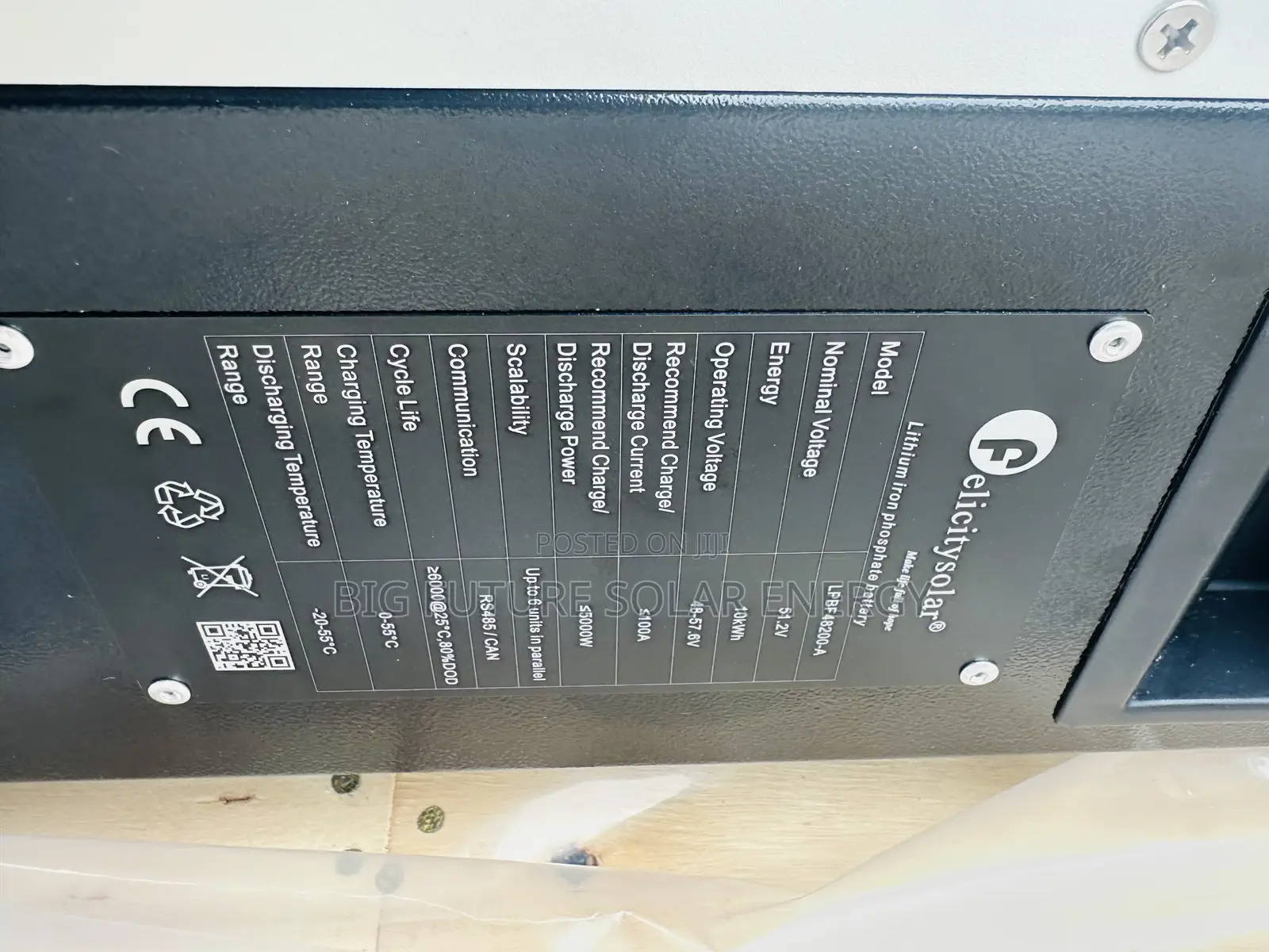 10kwh Felicity Lithium Battery 51.2v