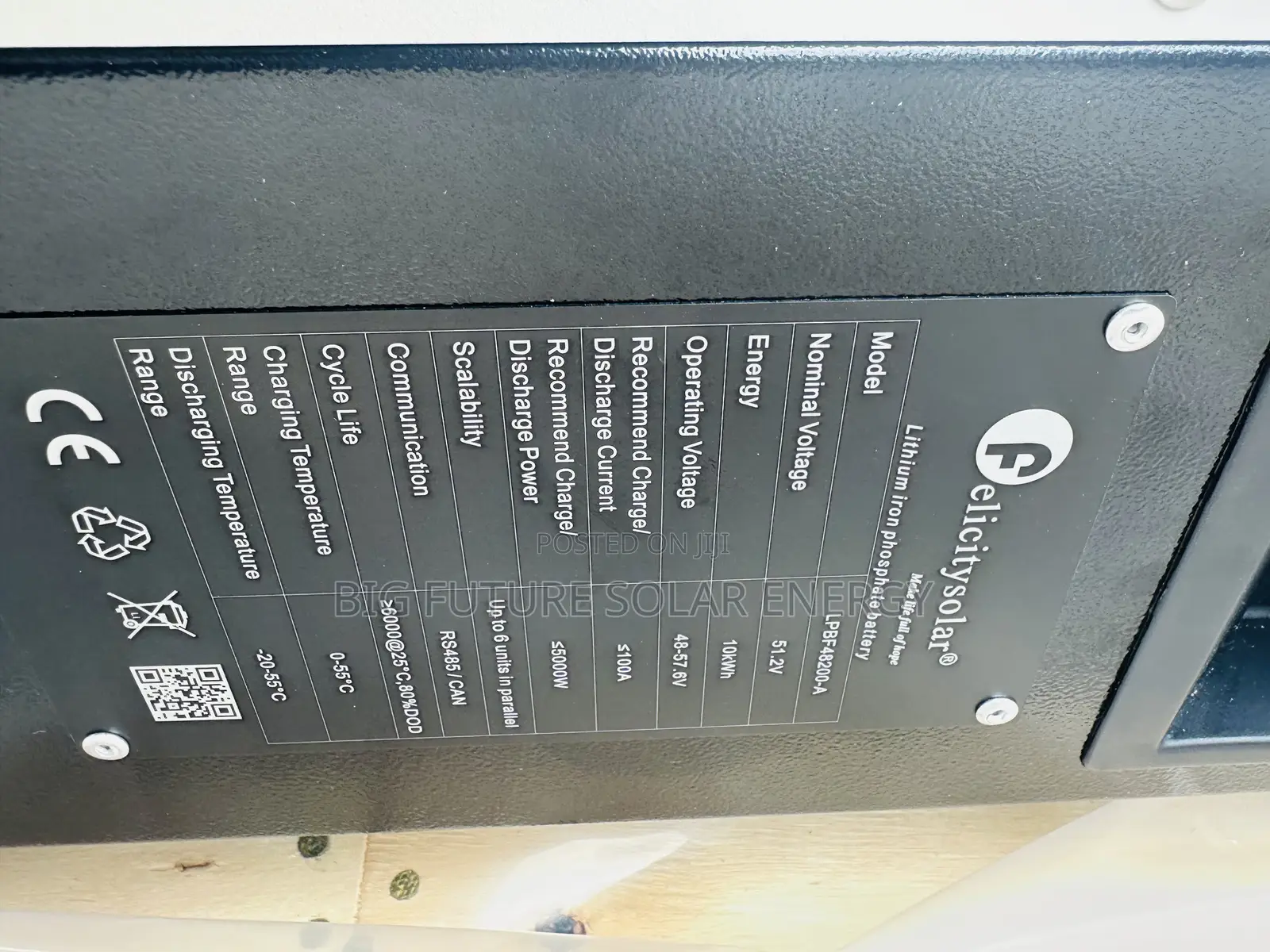 10kwh Felicity Lithium Battery 51.2v
