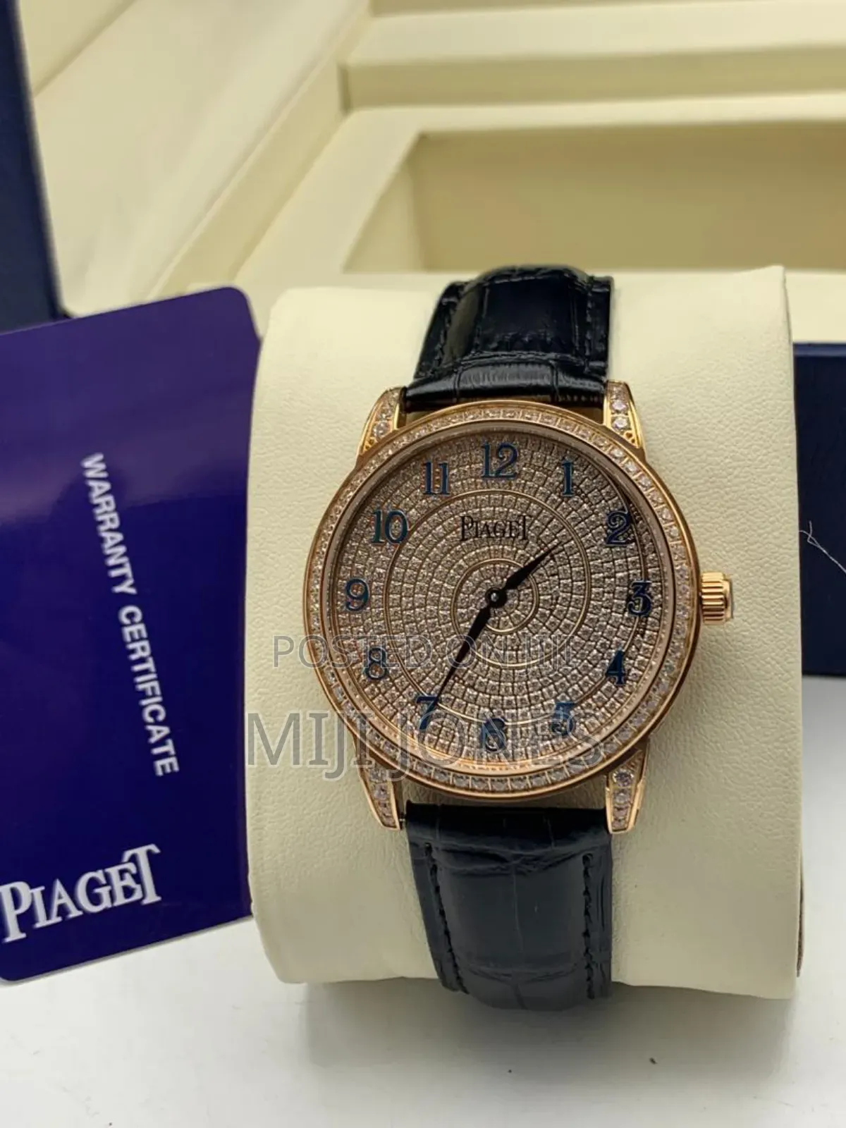 Piaget Watch - Leather Strap, Glitter Dial, No Date