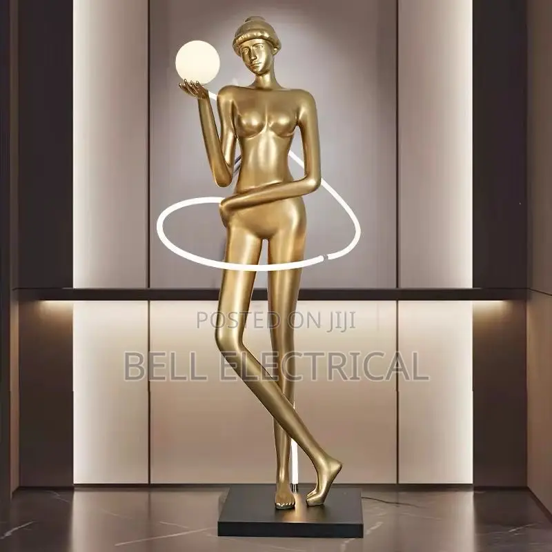 Modern Art Floor Exercise Ribbon Muse Sculpture Floor Lamp, Ornament