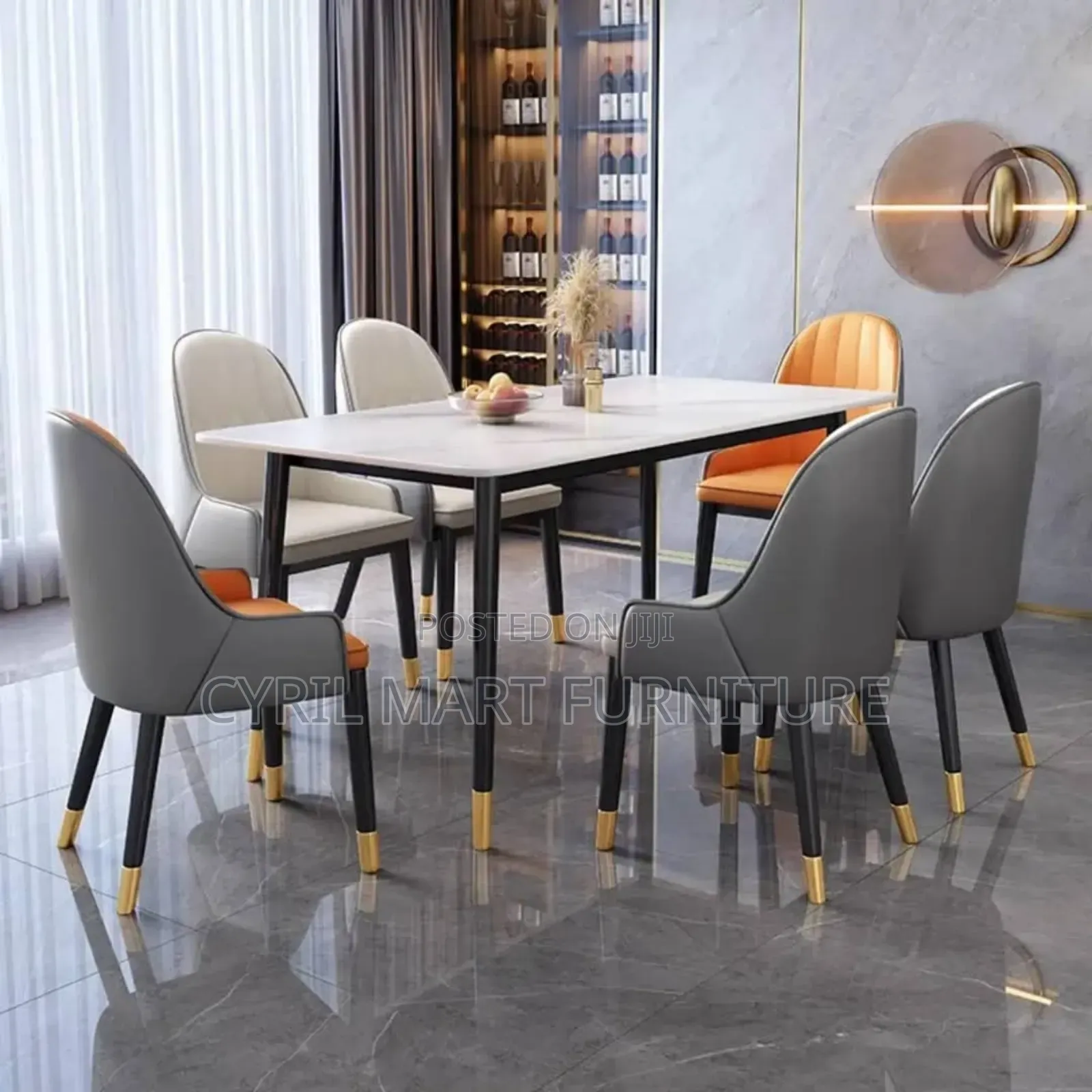 Six 6 Seater Dining Set Imported Luxury Marble Top