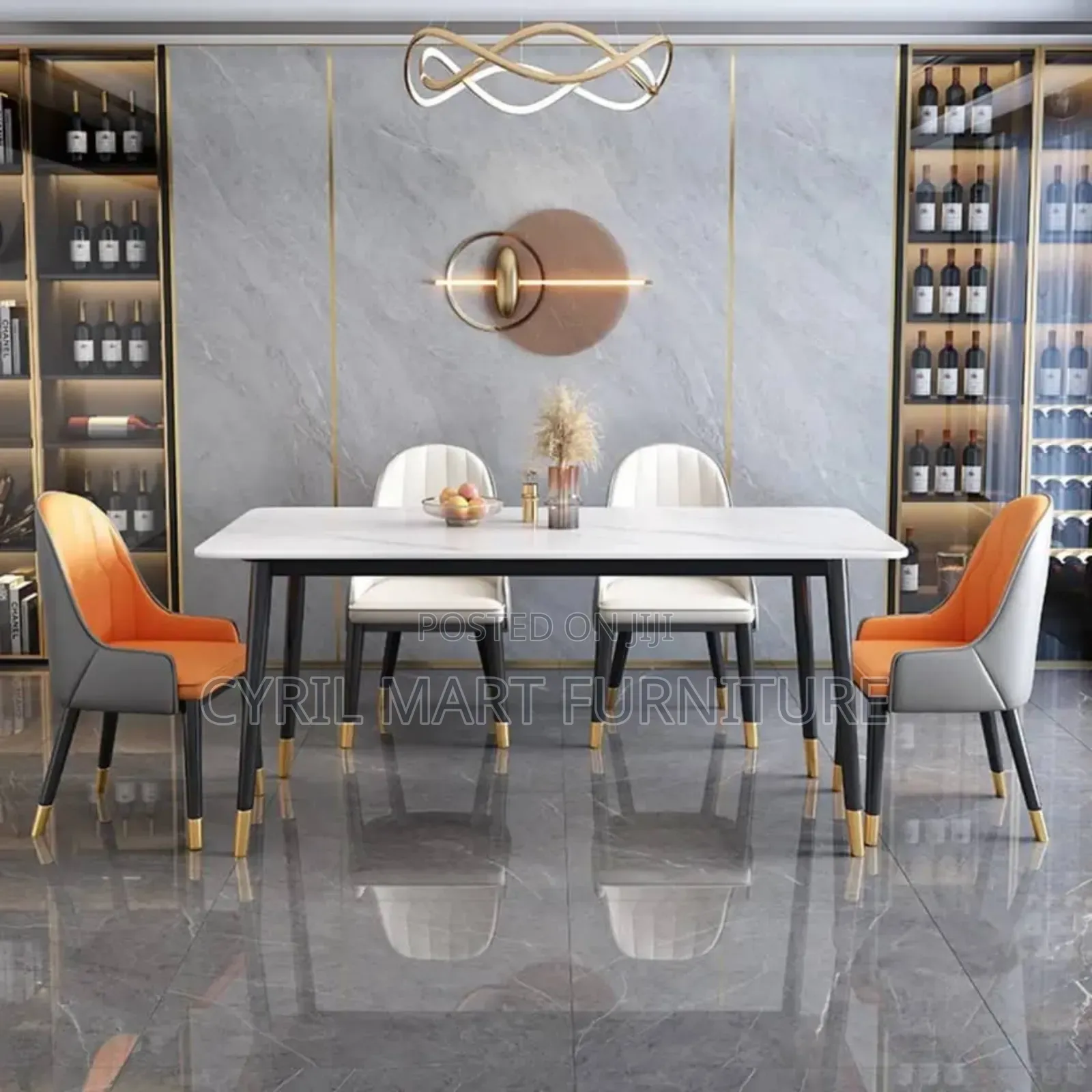 Six 6 Seater Dining Set Imported Luxury Marble Top