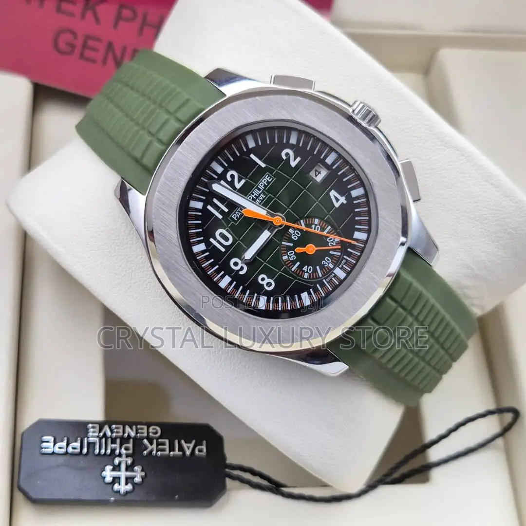 Patek Philippe Quality Luxury Men Rubber Strap Wristwatch
