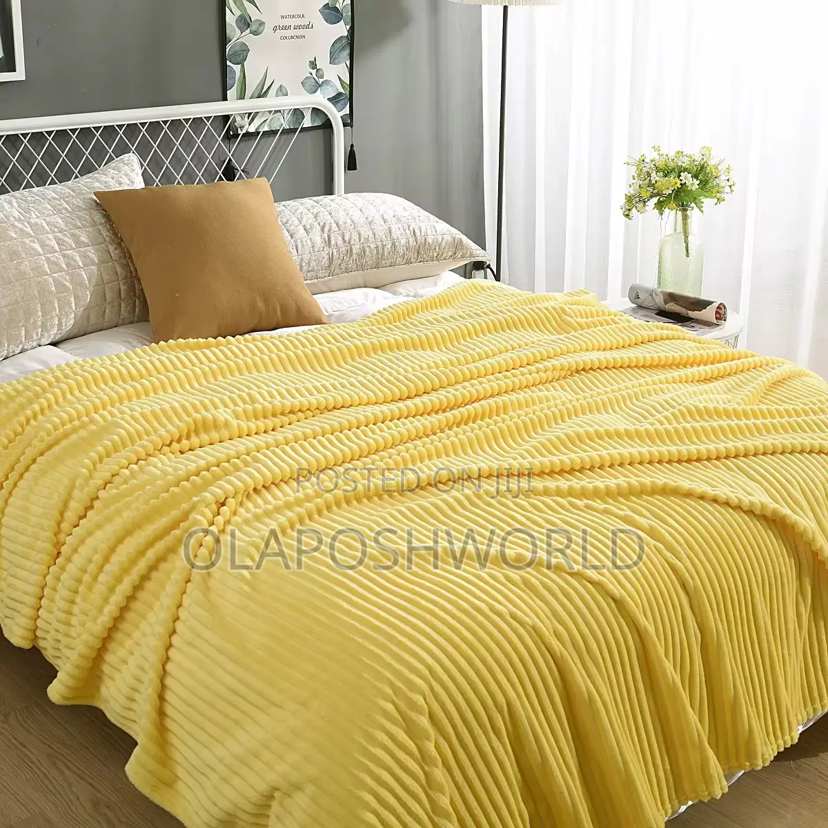 Yellow Velvet Nest Sofa Blanket