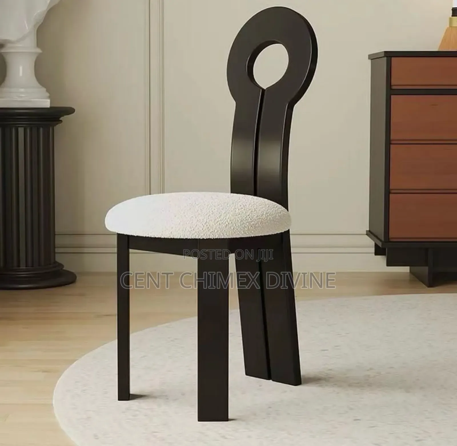 Black Italian Wooden Frame Chair