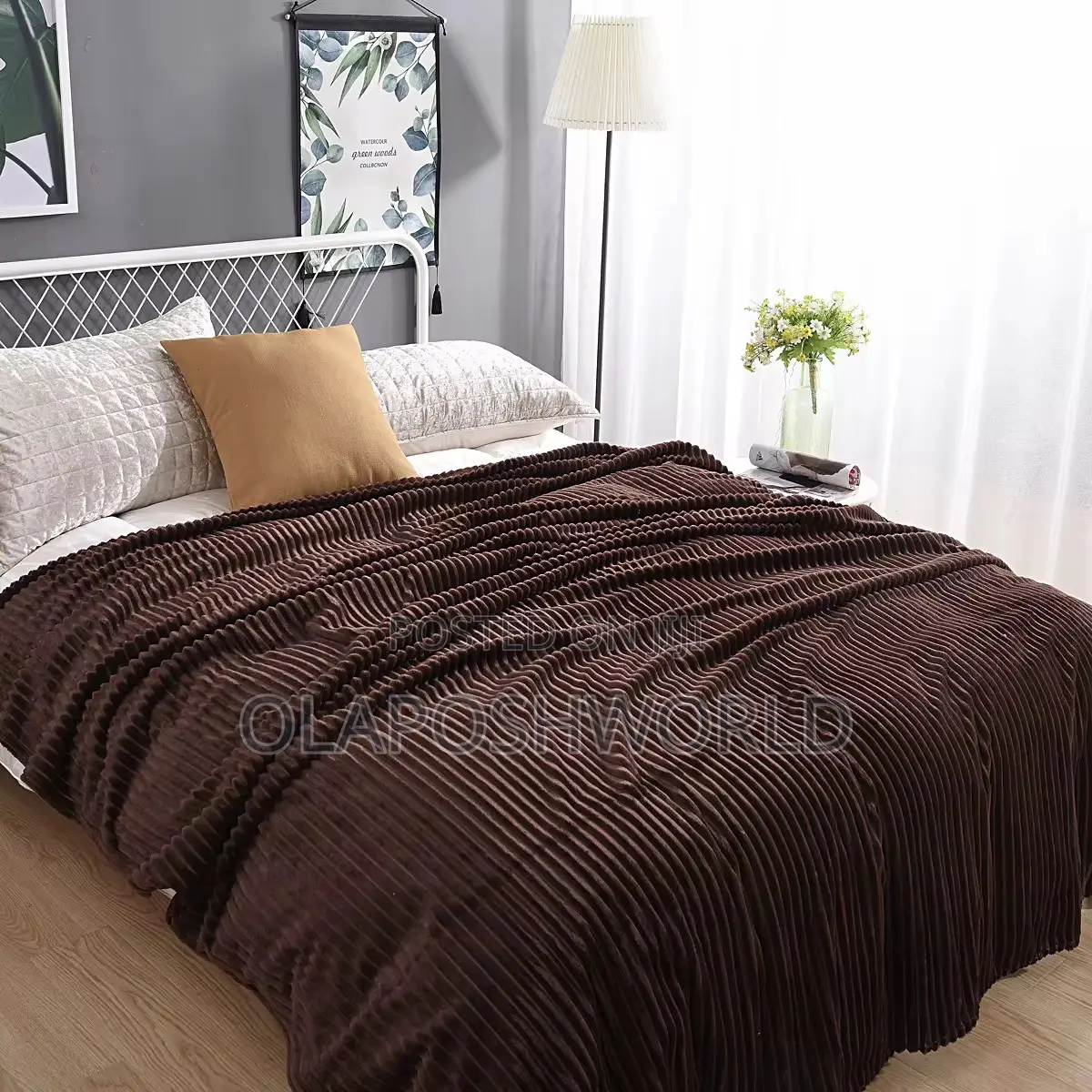 Brown Velvet Nest Sofa Blanket