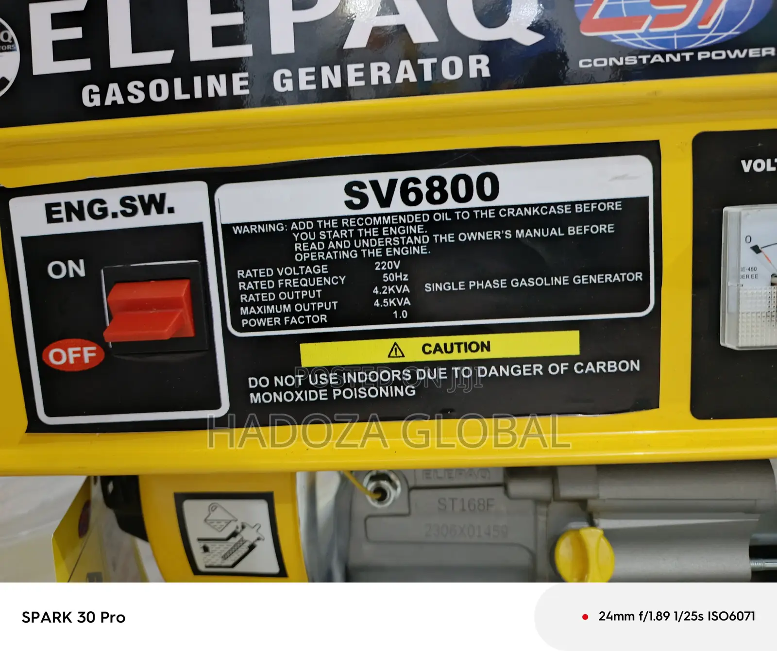High Performance Elepaq Generator – 4.5kva Sv6800 Manual Start