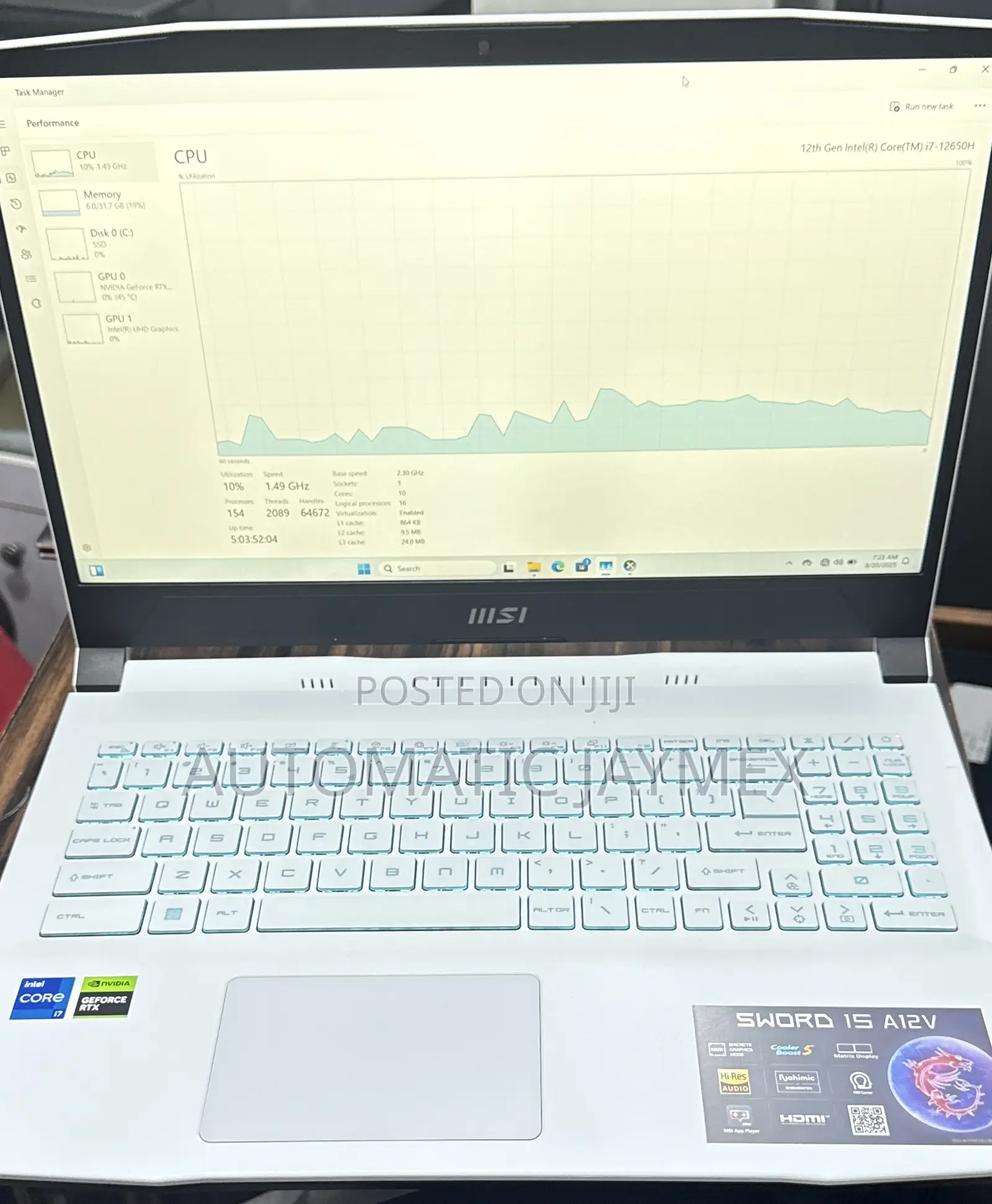 Laptop MSI 32GB Intel Core I7 SSD 2T