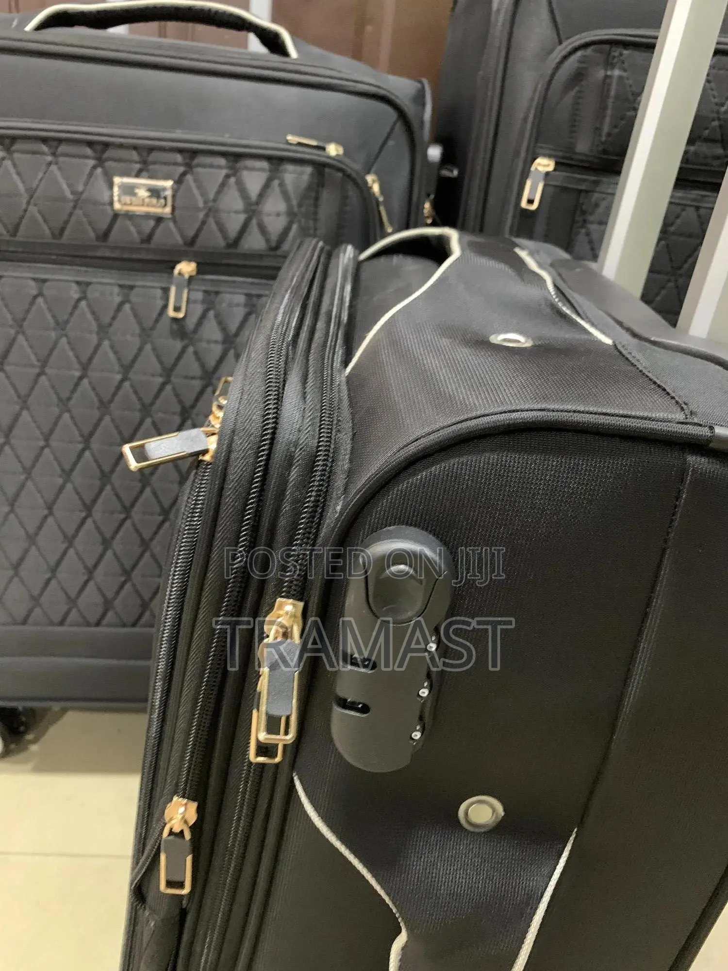 Swiss Polo 3-piece Polyester Luggage Set – Black
