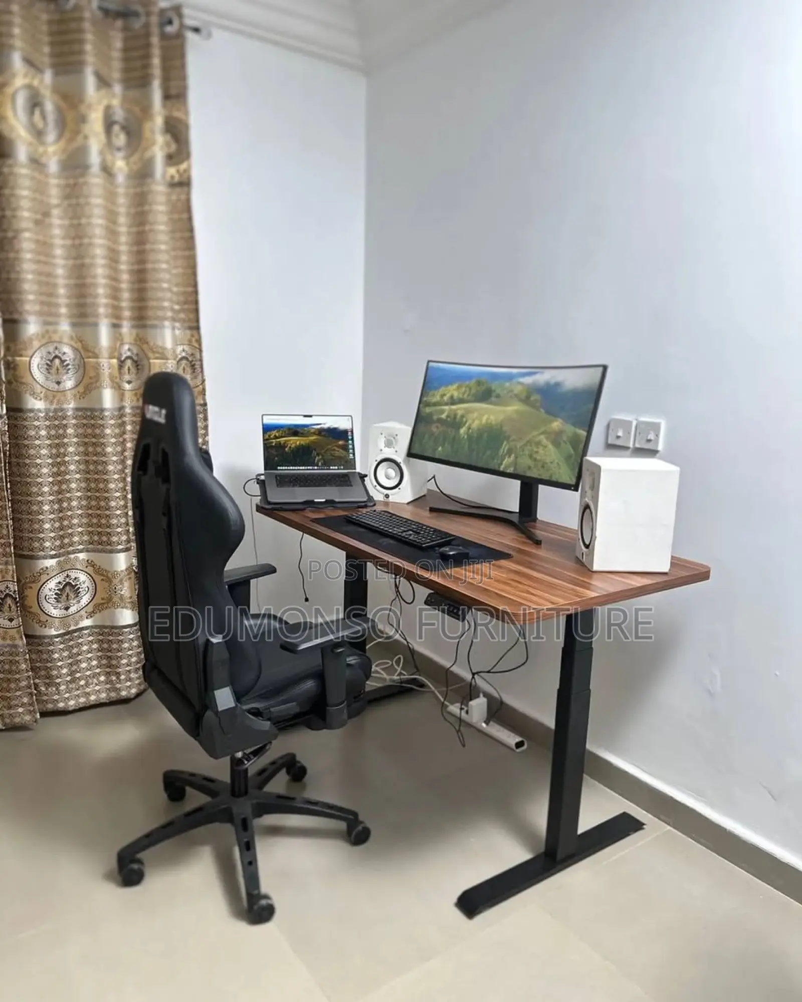 Combo of Furgle Chair + Electric Desk -Brown Top