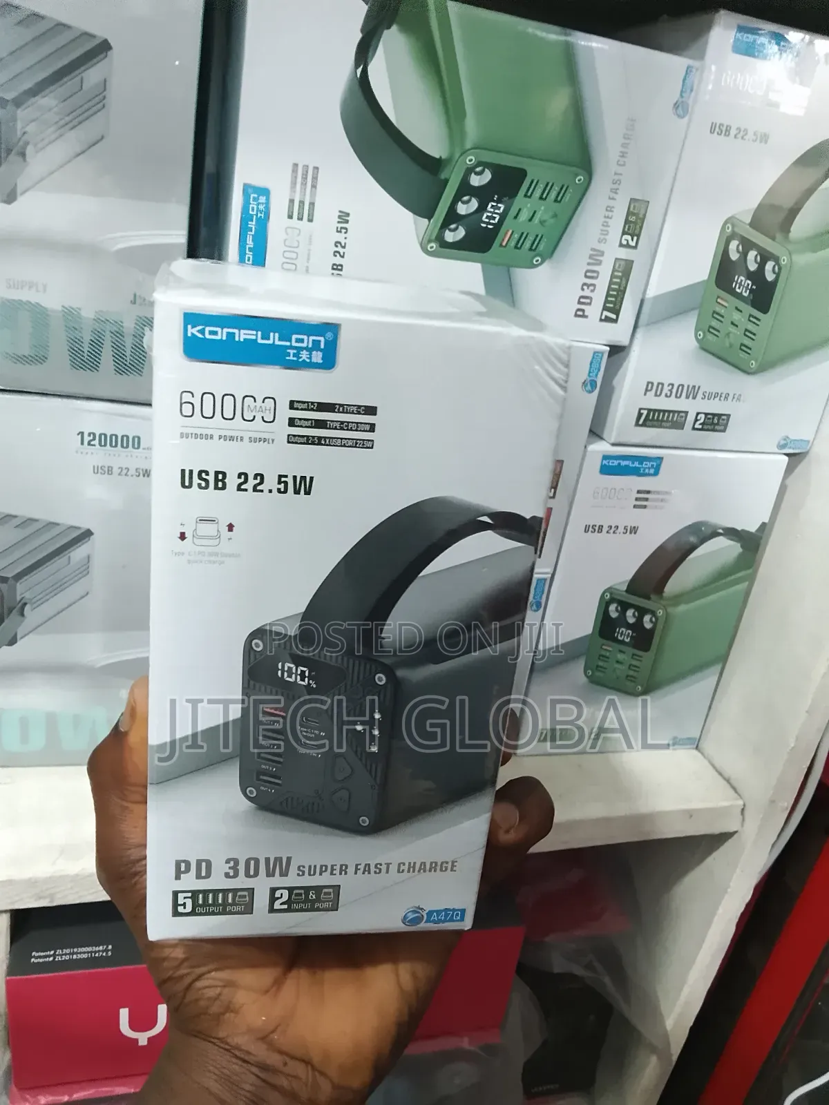 Konfulon Power Bank 60000mah Fast Charge Usb 22.5w Typec 30w