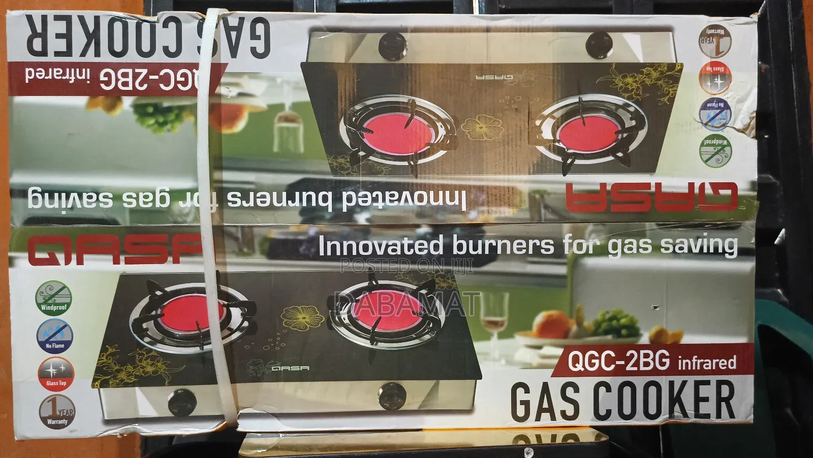 Qasa Infrared Double Burner Gas Cooker