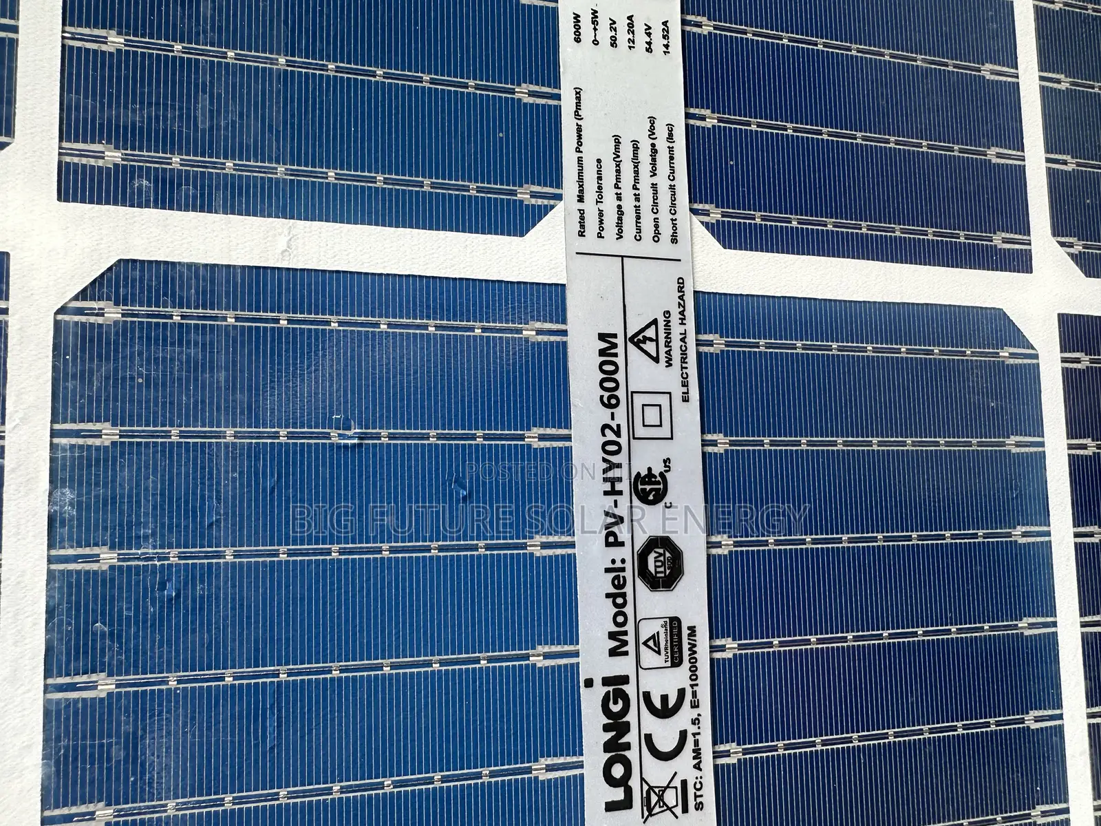 600watts Bificial Longi Solar Panel 144c