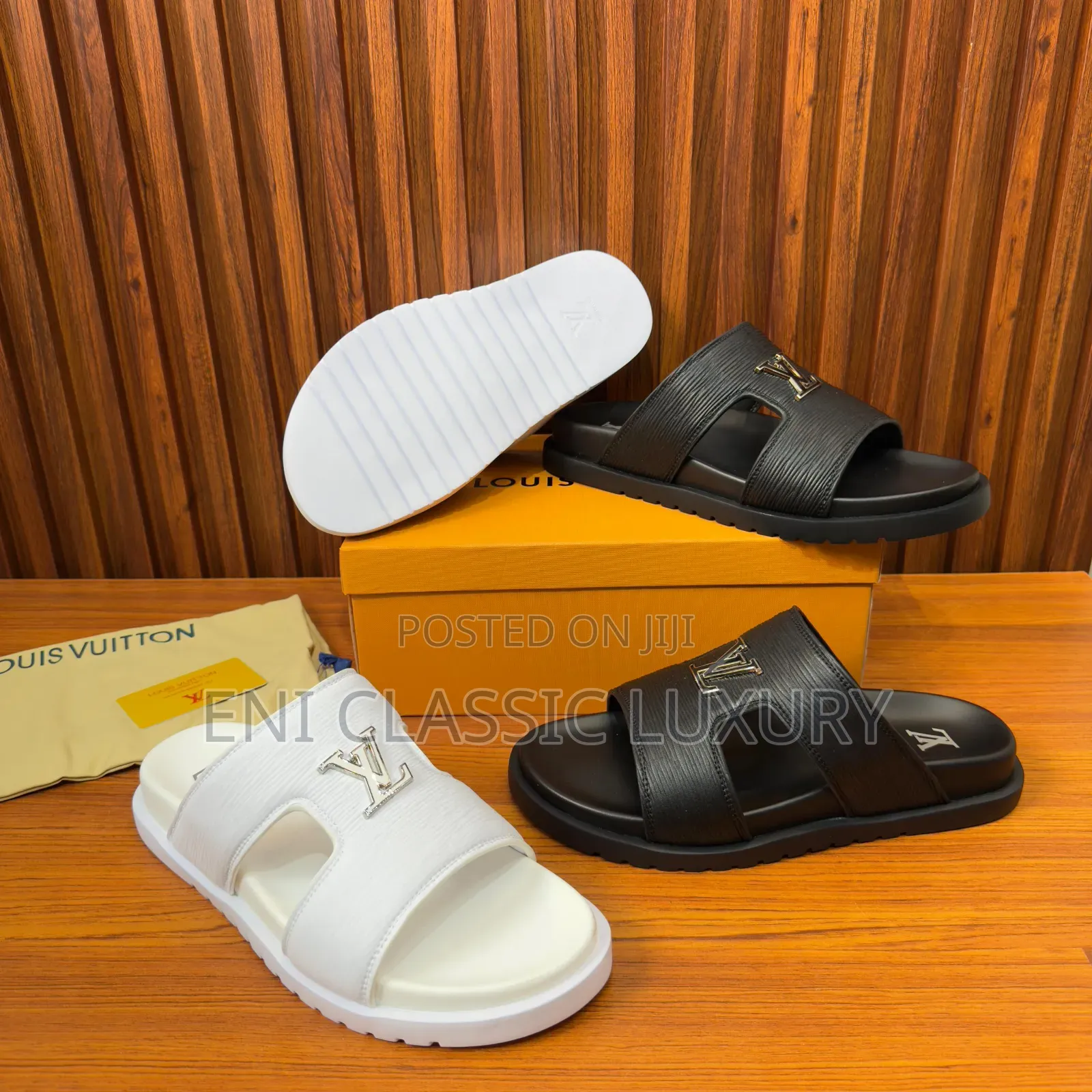 Pure Quality Luxury Designer Men's Slippers Louis Vuitton Well Branded