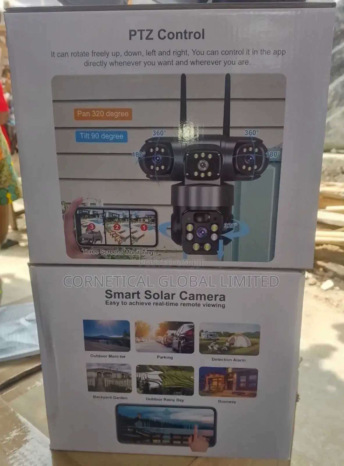 Ai Solar PTZ CCTV Camera With Complete Triple Lens and Screens Views